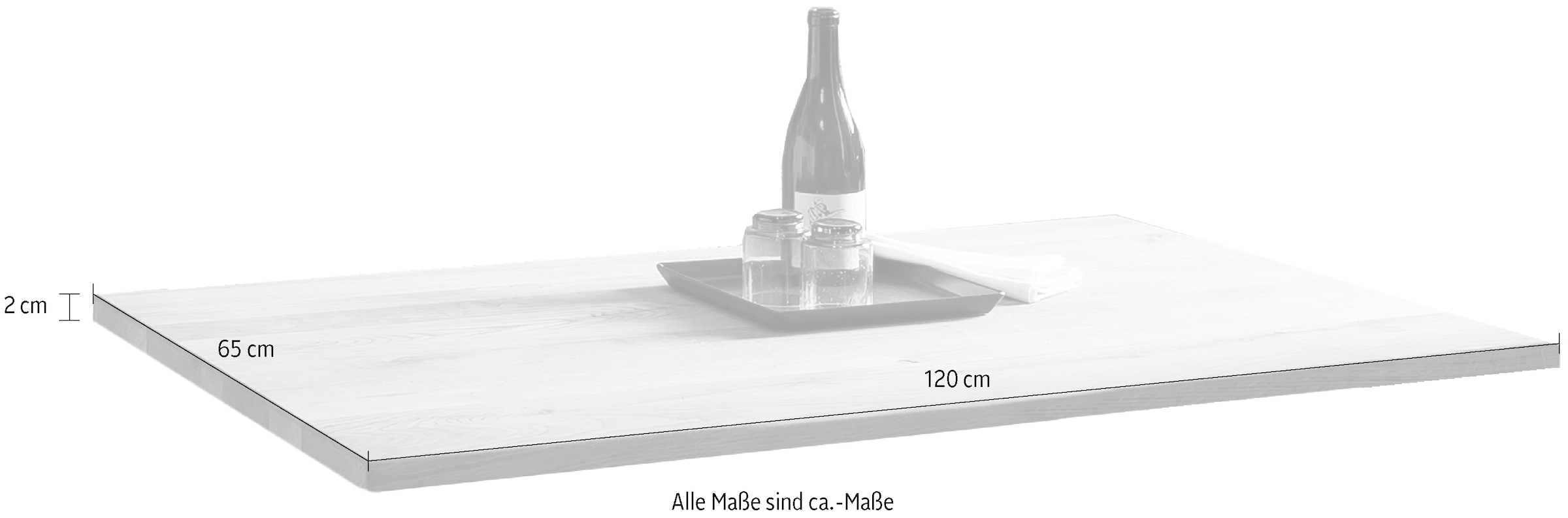 SIT Tischplatte 1 Stk. tlg. mit deutlicher Maserung
