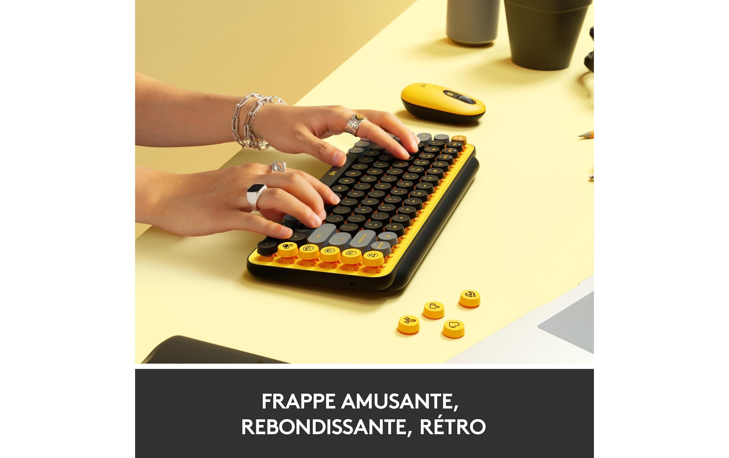 Logitech Wireless-Tastatur »POP Keys Blast Yellow«