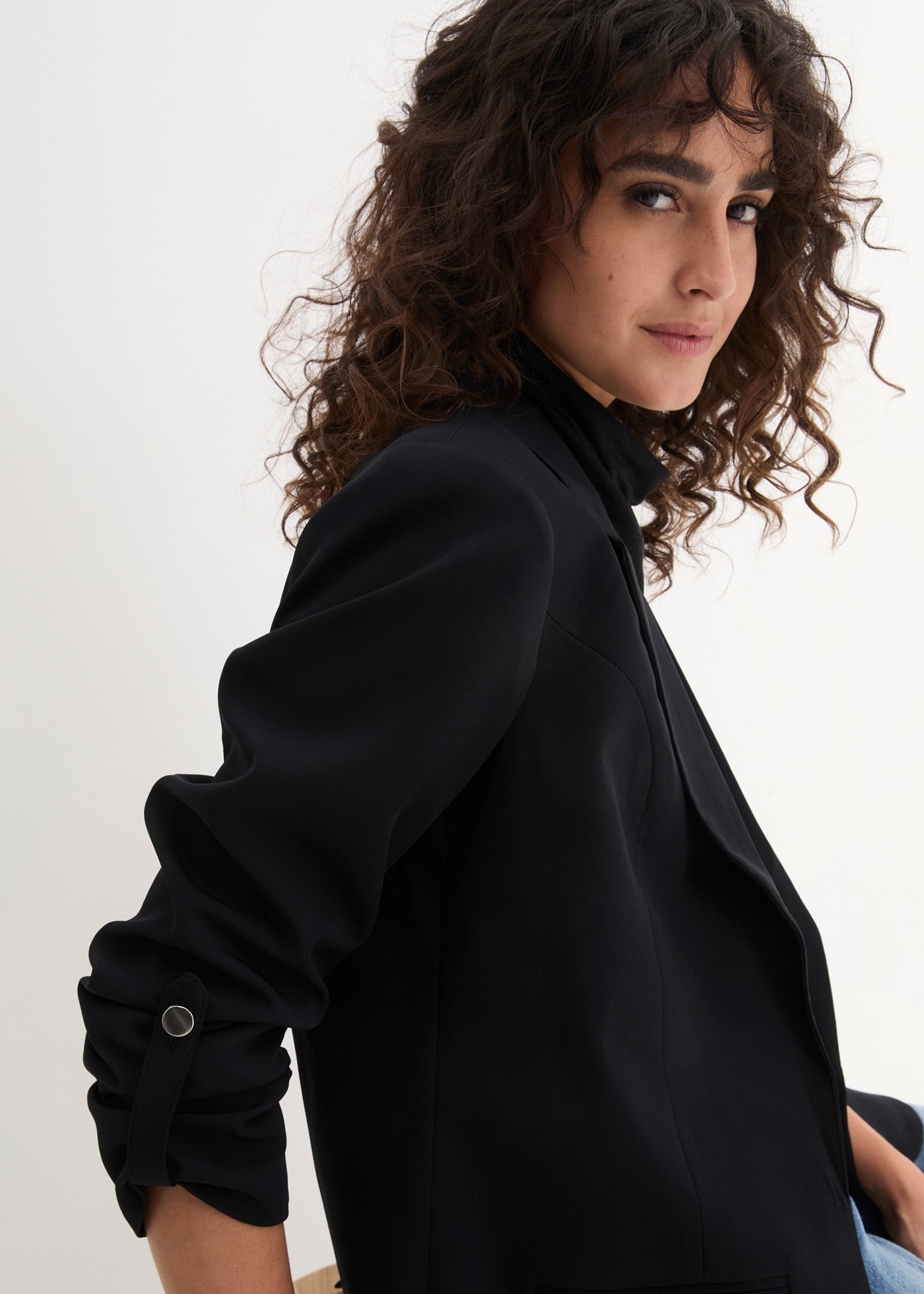 bonprix Veste blazer »Blazer« mit klassischem Reverskragen, mit Stretch-Material, Krempelärmel