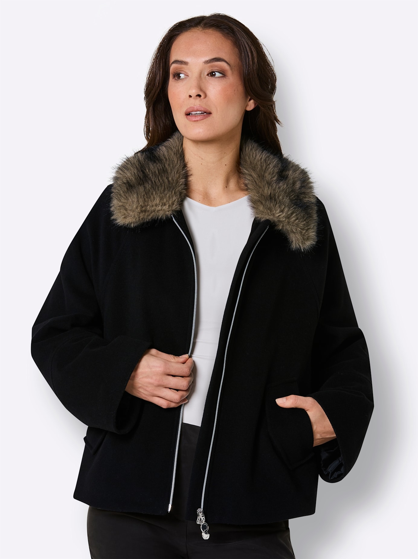 CREATION L PREMIUM Wolljacke ohne Kapuze