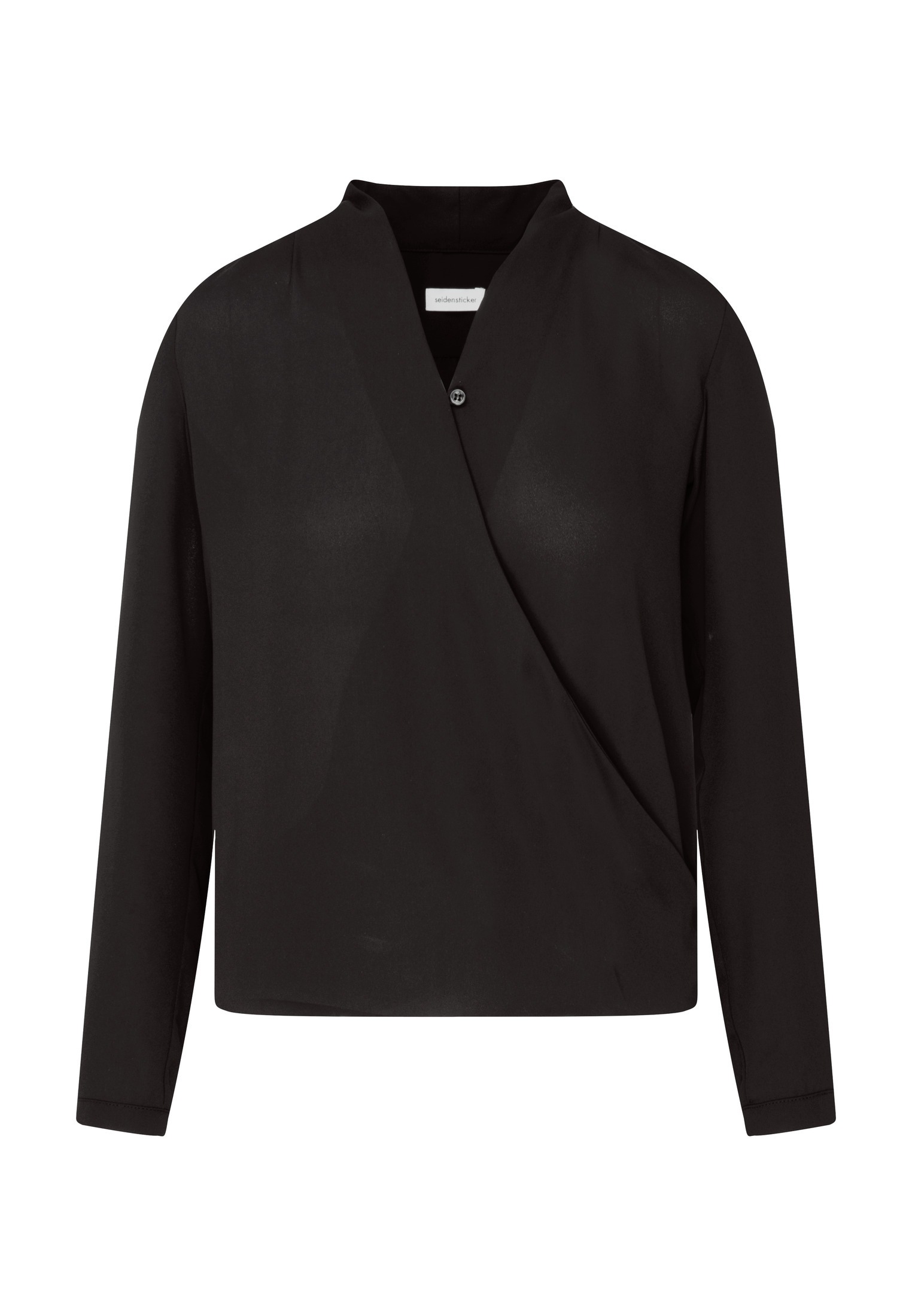 seidensticker Wickelbluse »Schwarze Rose«, Langarm V-Neck Uni