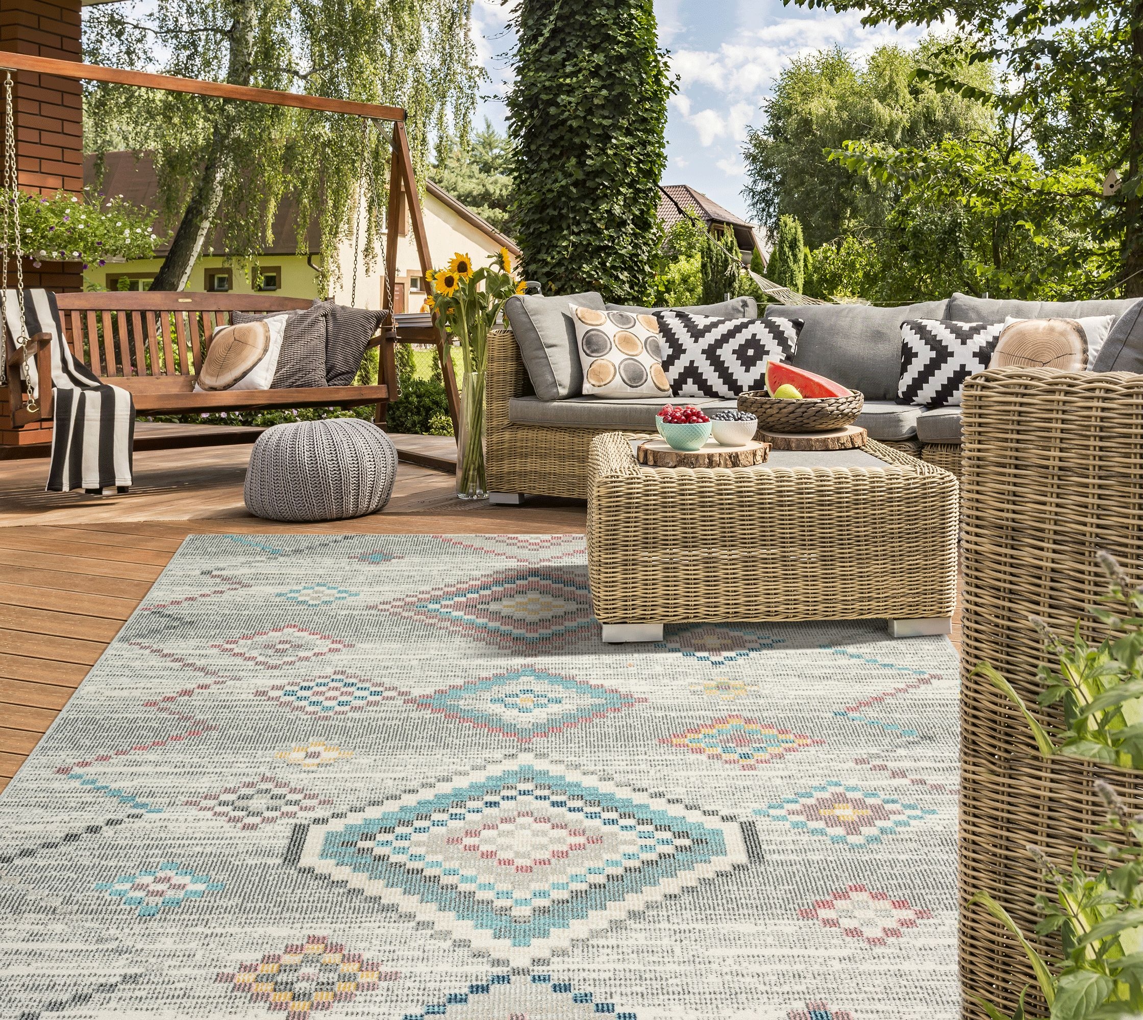 the carpet Tapis »Palma« Rectangulaire 4 mm Höhe tapis moderne robuste pour intérieur et extérieur