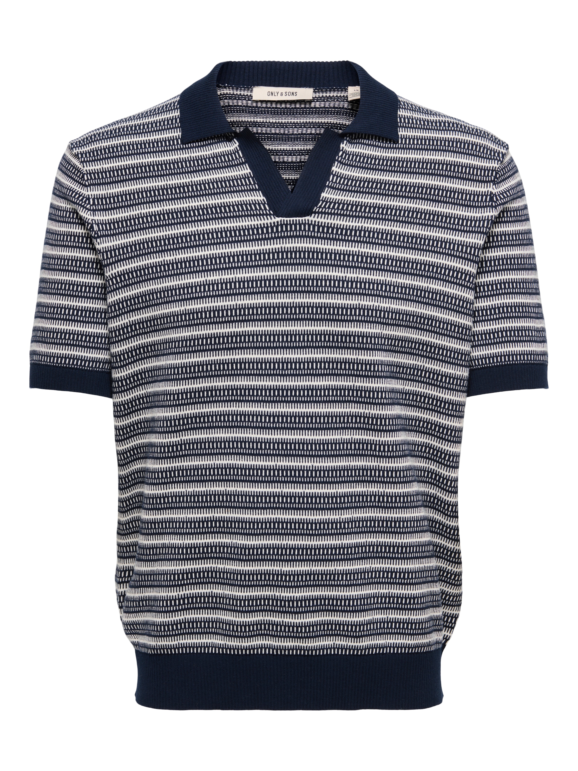 ONLY & SONS Pull à col polo »ONSTILO REG SS SPLIT NECK KNIT NOOS« coton, coupe régulière