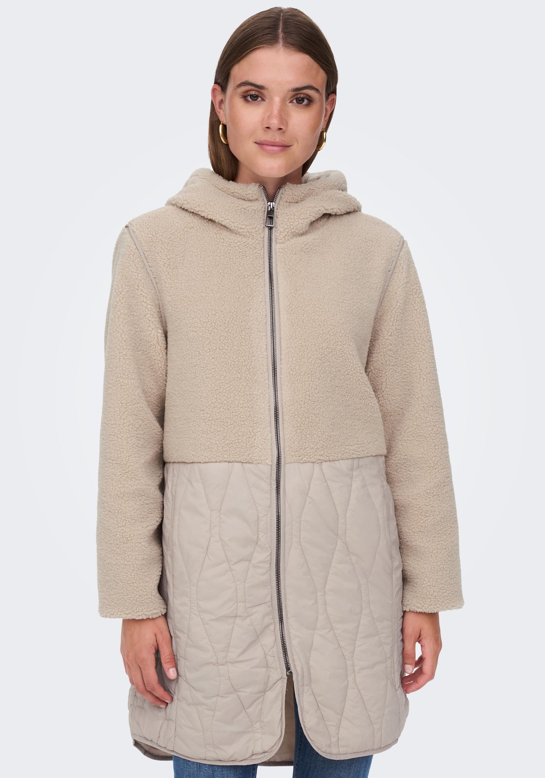 Only Steppmantel »ONLTINKA TEDDY QUILT HOOD COAT CC OTW«, mit Kapuze kaufen