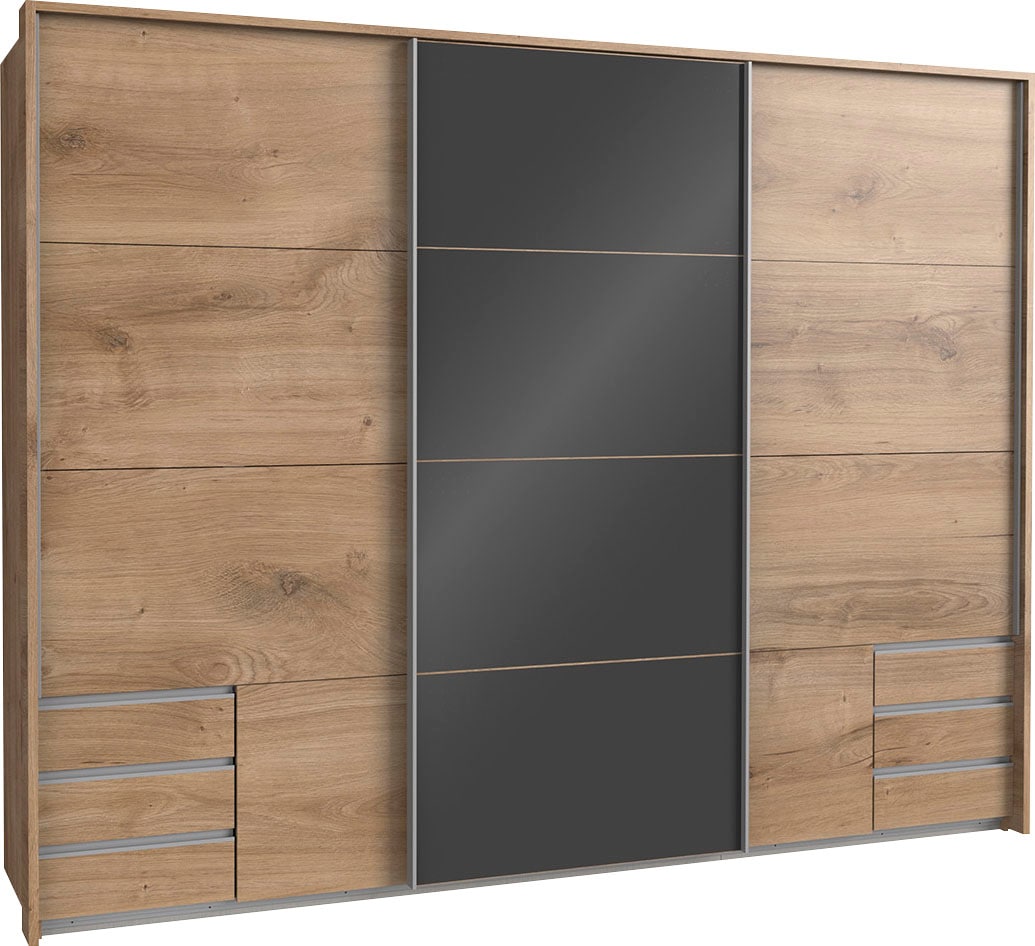 Image of Wimex Schwebetürenschrank "Valencia" mit Glaselementen und Schubkästen