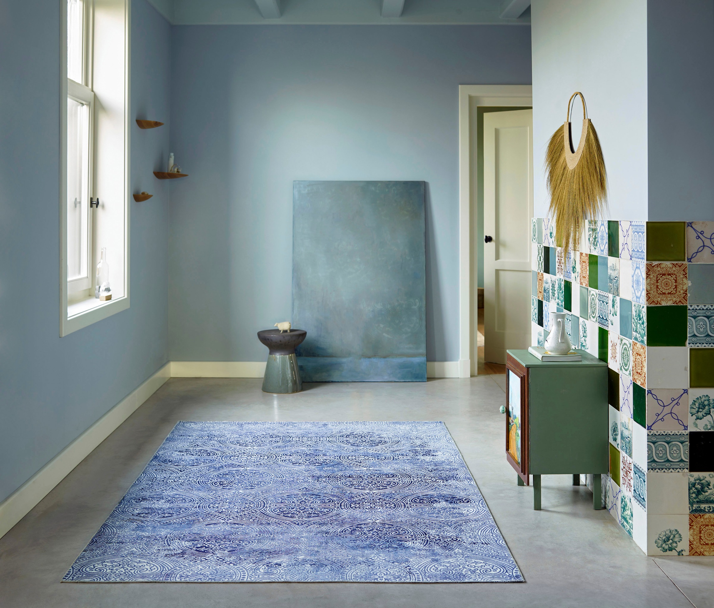 Wecon home Teppich »Grace« rechteckig 6 mm Höhe Vintage Look, Used Look, moderner Kurzflor, Wohnzimmer