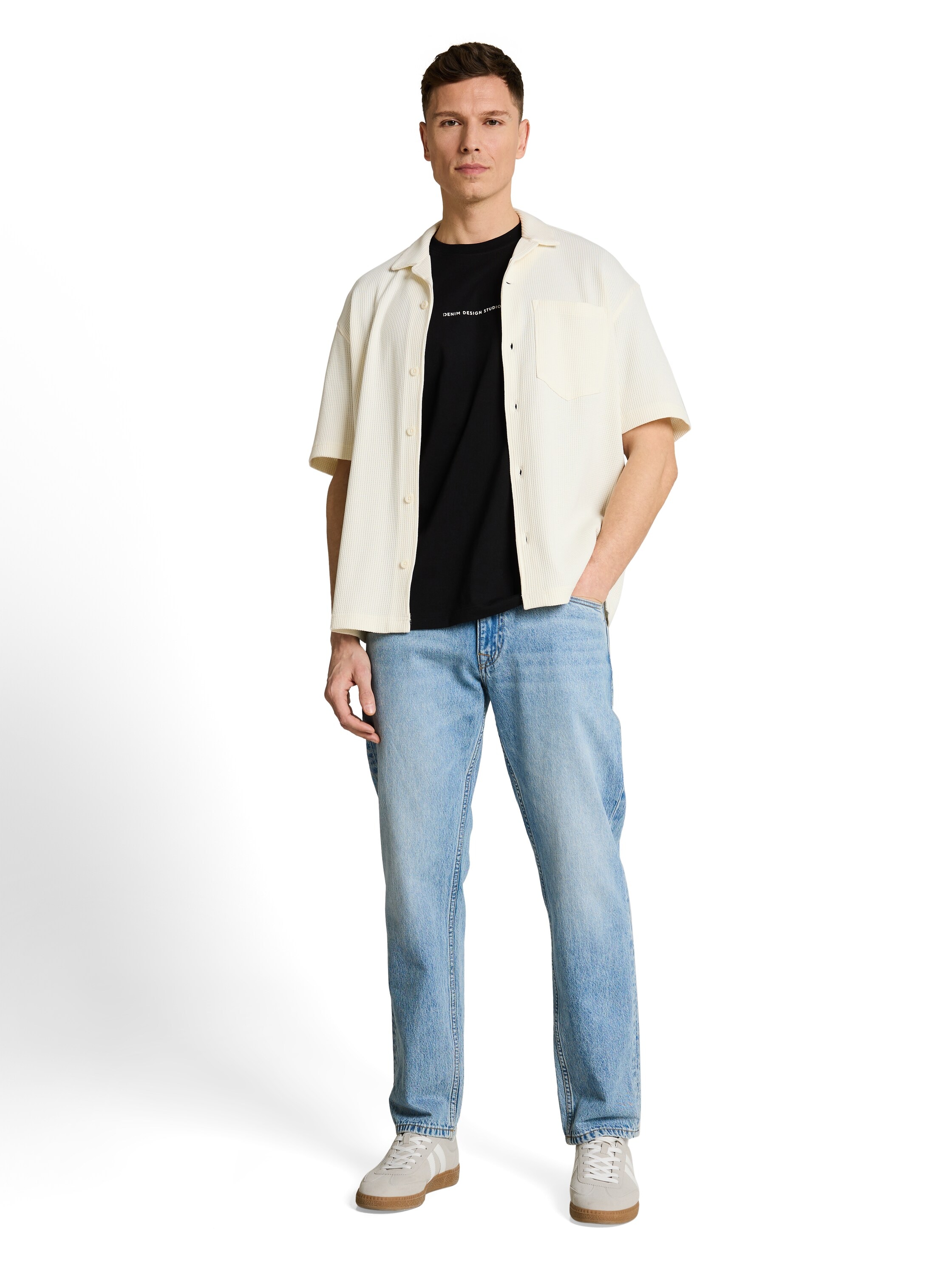 TOM TAILOR Denim T-shirt à manches courtes avec grand imprimé dans le dos