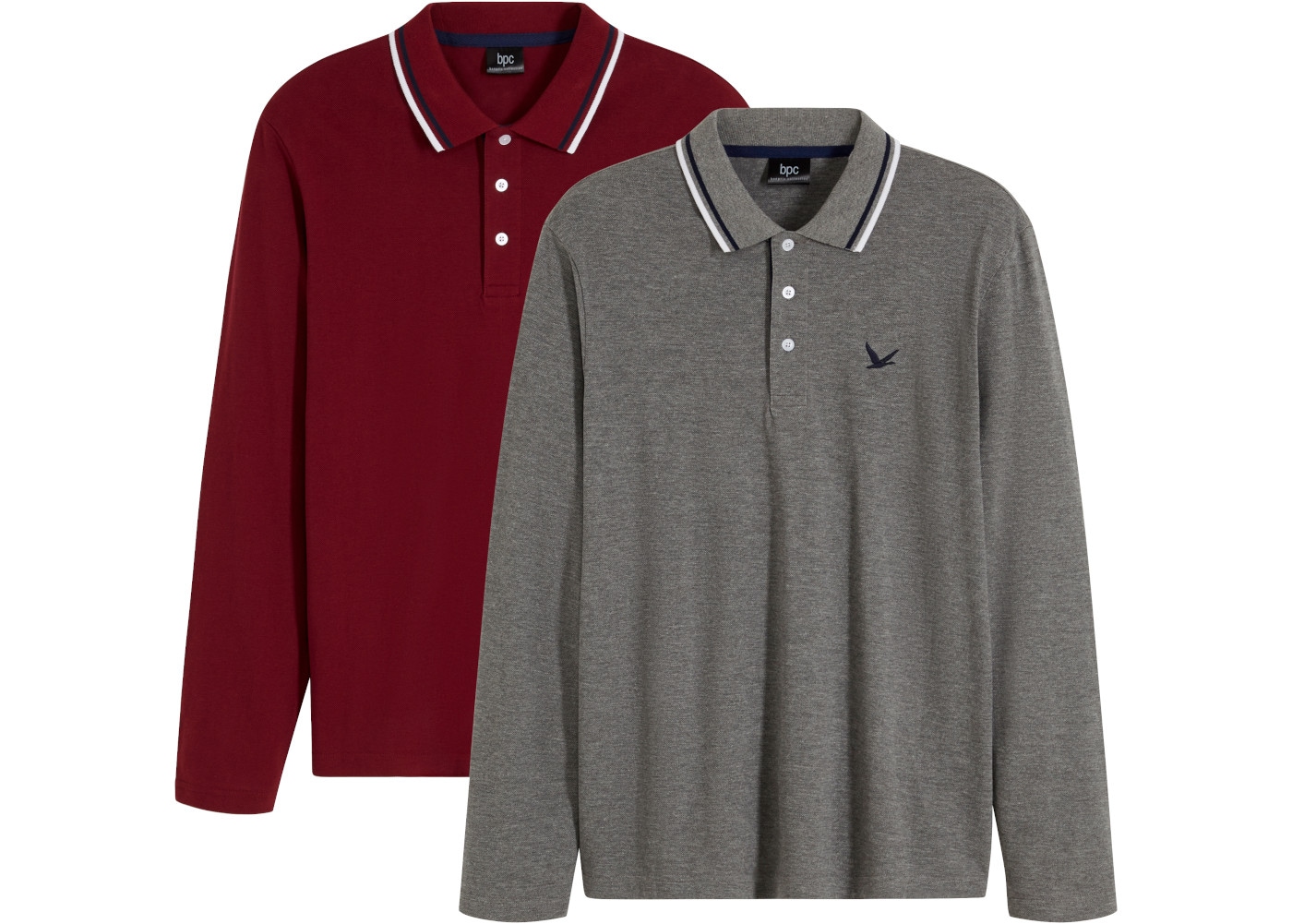 Image of bonprix Poloshirt Packung, im 2er Pack, Regular Fit, mit kleiner Stickerei auf der Brust