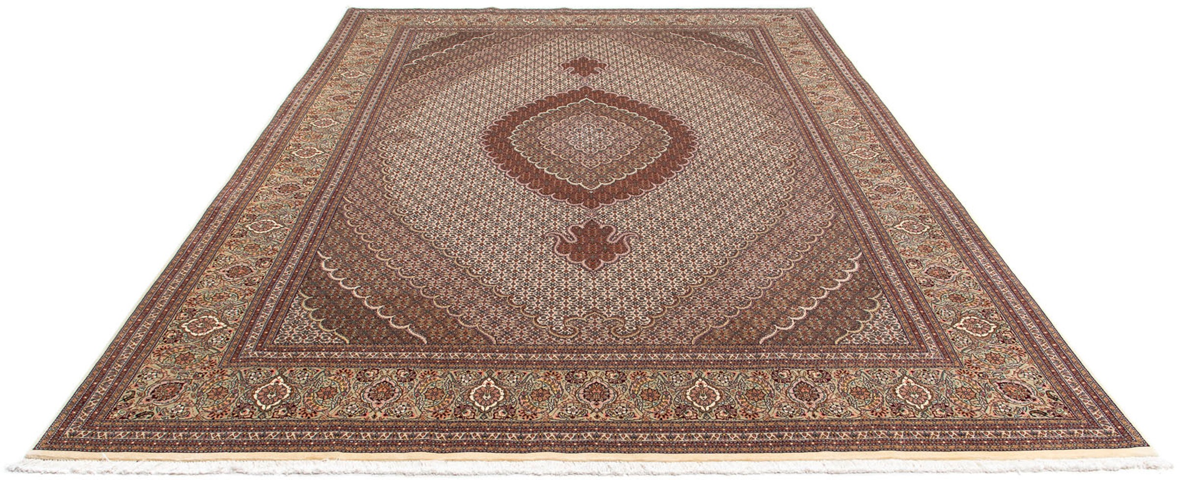 Image of morgenland Orientteppich »Perser - Täbriz - 358 x 248 cm - hellbraun«, rechteckig, 10 mm Höhe, Wohnzimmer, Handgeknüpft, Einzelstück mit Zertifikat bei Ackermann Versand Schweiz