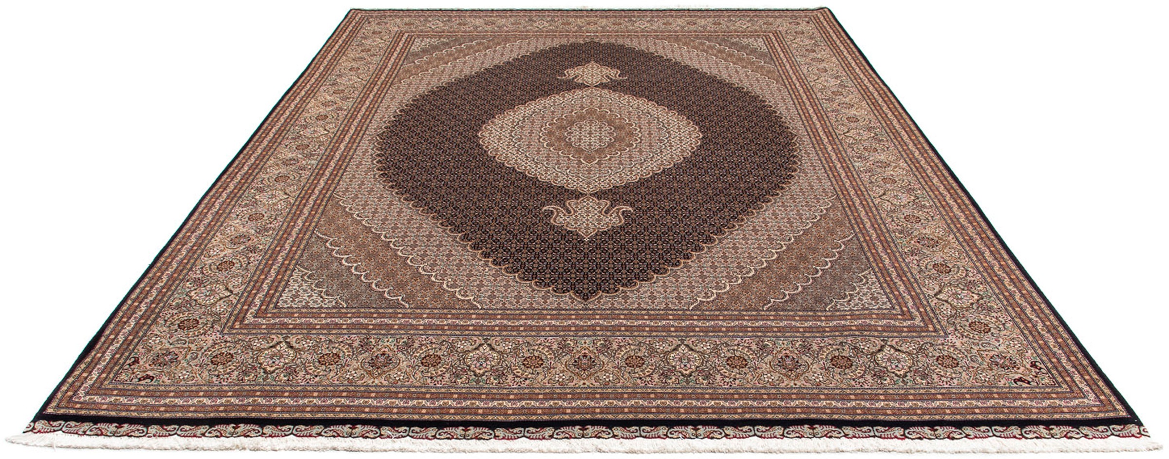 Image of morgenland Orientteppich »Perser - Täbriz - 354 x 253 cm - hellbraun«, rechteckig, 10 mm Höhe, Wohnzimmer, Handgeknüpft, Einzelstück mit Zertifikat bei Ackermann Versand Schweiz