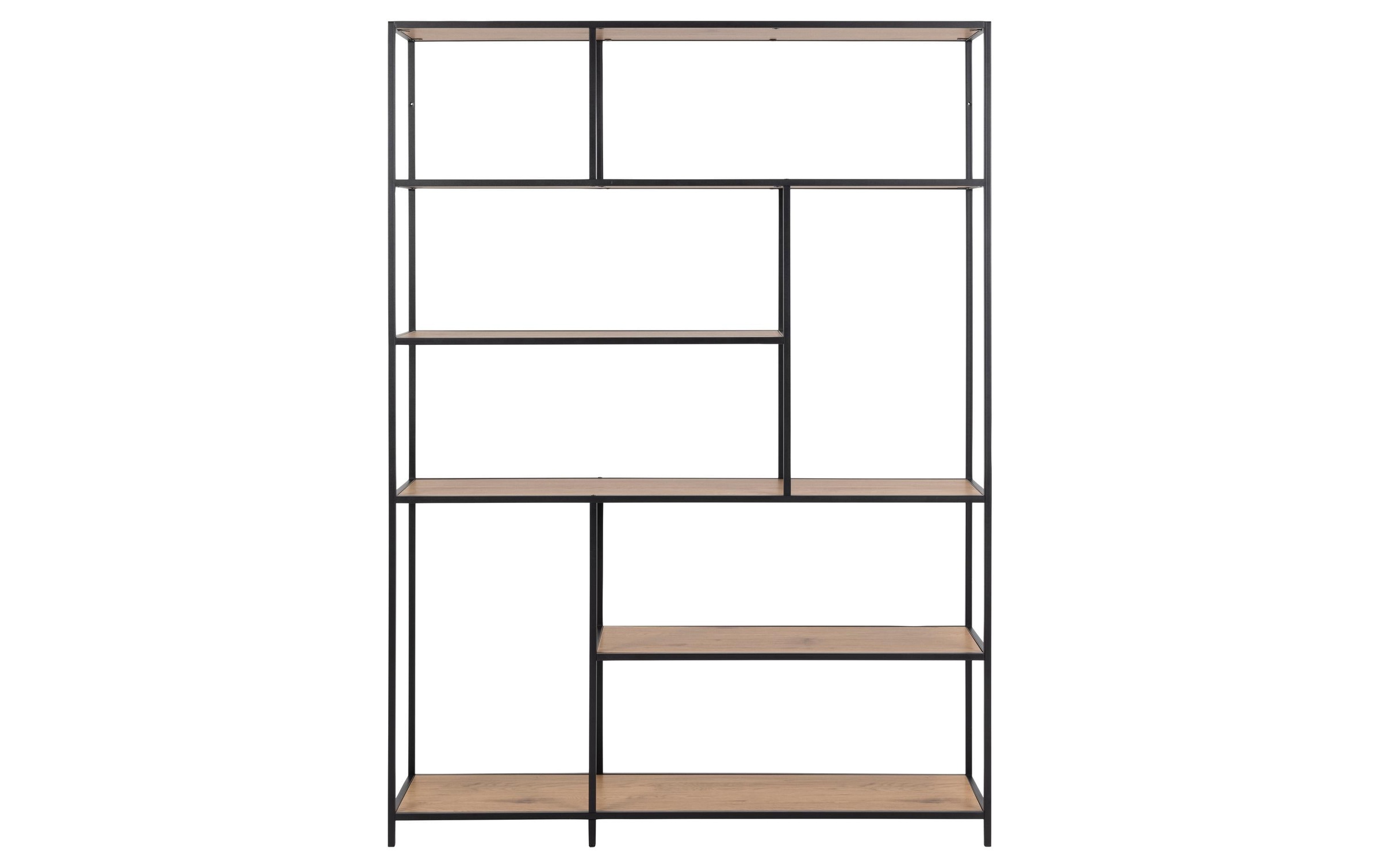 AC Design Regal »Seaford 135 x 35 x 185 cm, Eiche/Schwarz«
