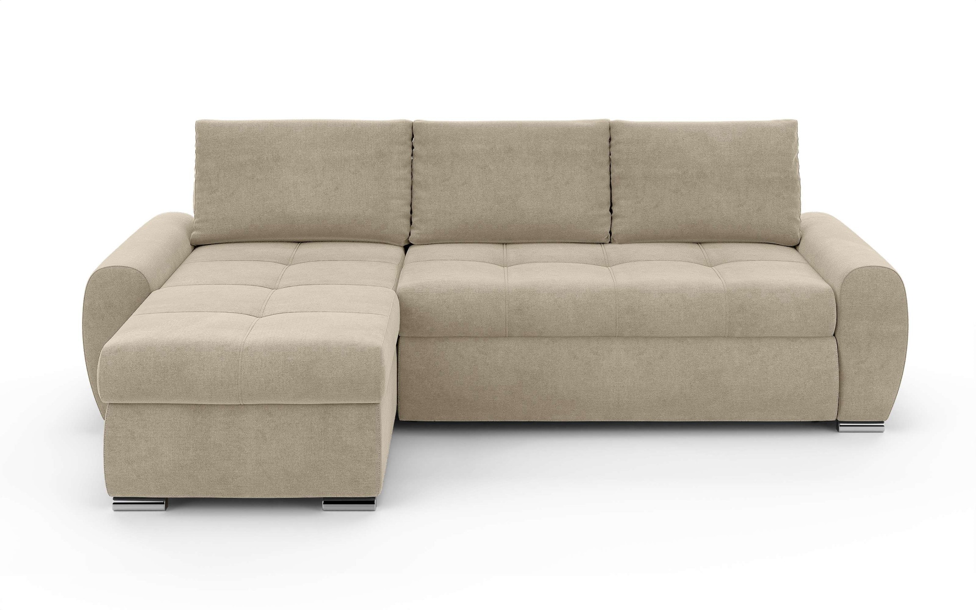 INOSIGN Ecksofa »HAVERHILL Schlafsofa mit Bettkasten, Masse B/H/T: 237/89/166 cm«, L-Form mit Recamiere links oder rechts bestellbar, Wellenunterfederung
