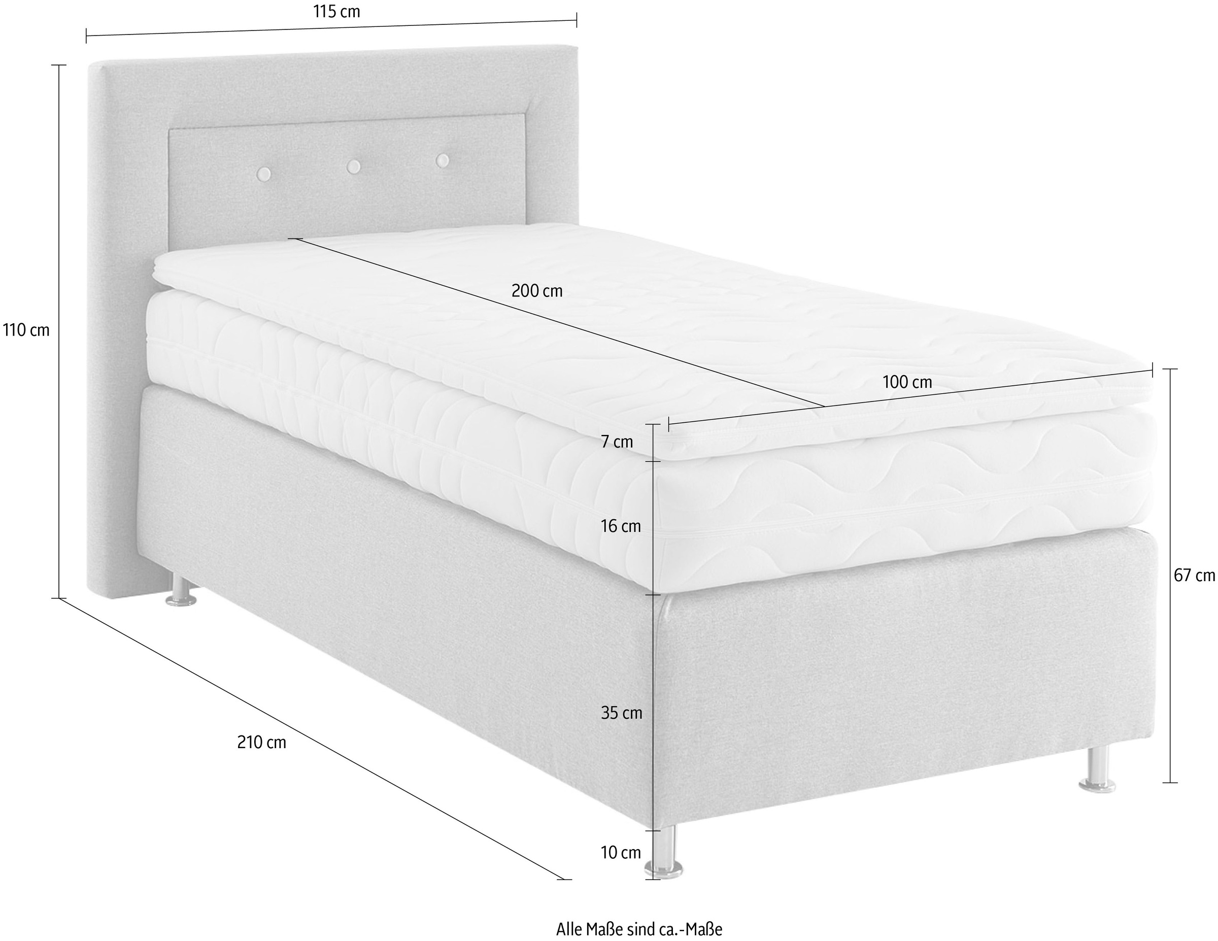 Westfalia Schlafkomfort Boxspringbett, wahlweise mit Topper