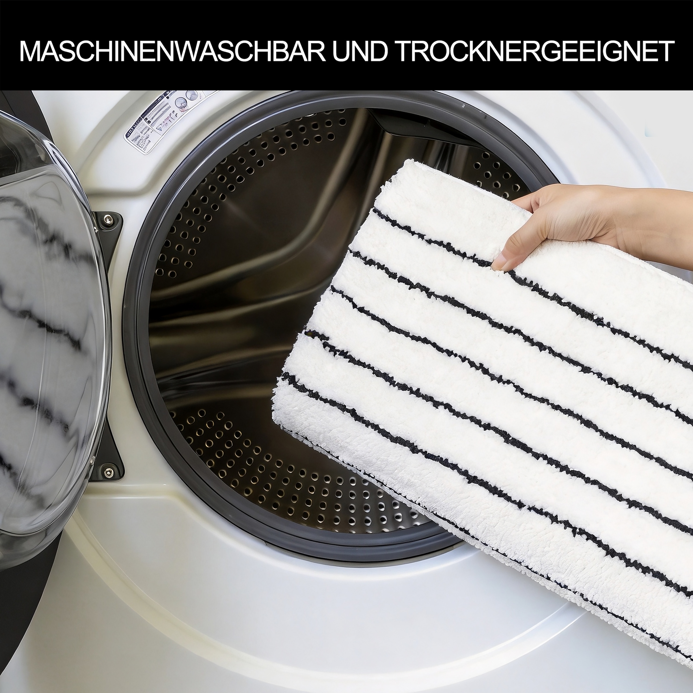 LeGer Home by Lena Gercke Tapis de bain »Tamsin, Badvorleger, Badezimmer Teppich, Duschvorleger« Höhe 10 mm revêtement antidérapant Séchage rapide | compatible chauffage au sol rayures, moderne
