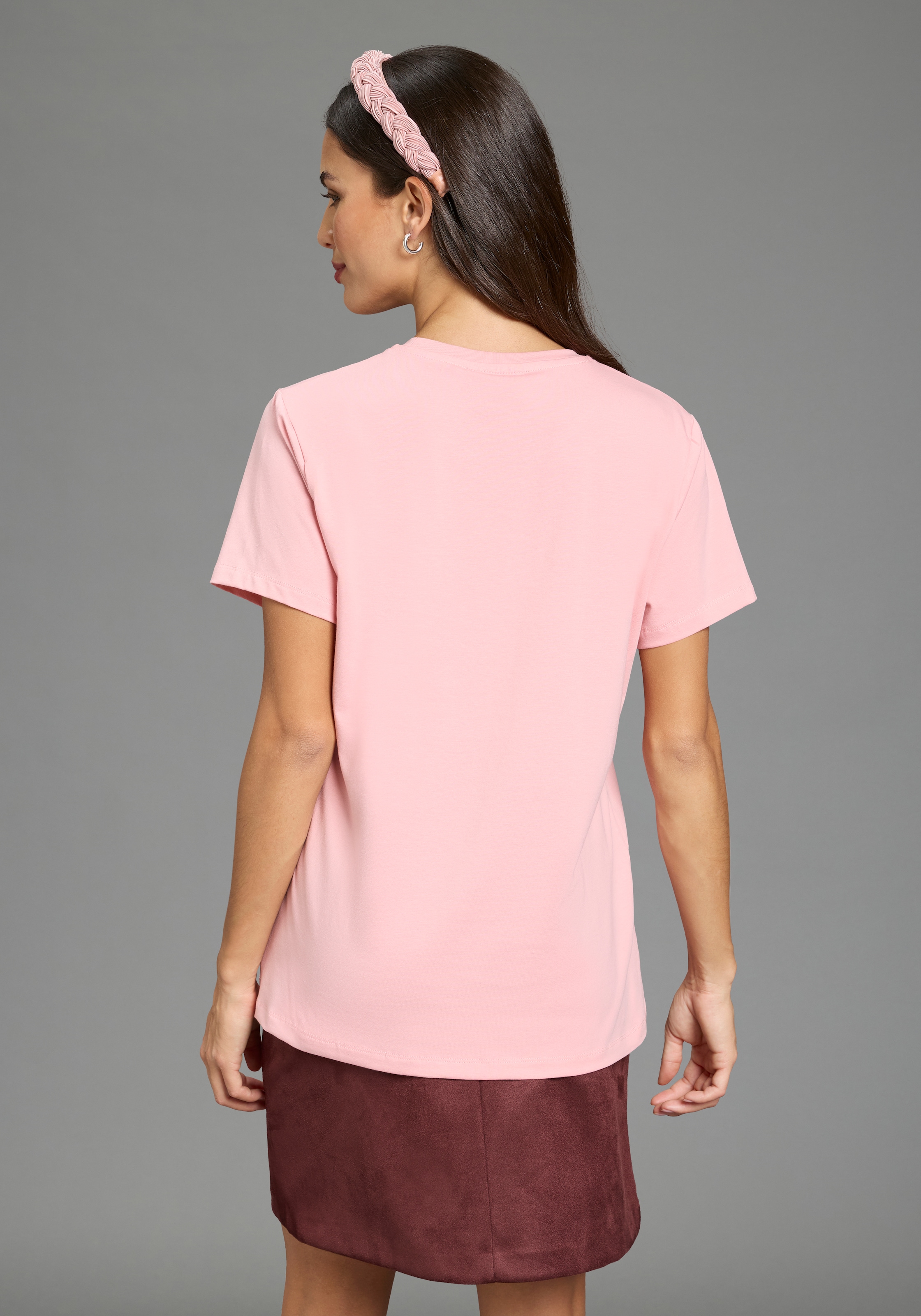 Laura Scott T-Shirt »BARBIE Glitzerdruck T-Shirt, Mattel« BARBIE Nussknacker Style, schmale Passform, Kurzarm, modischer Stil