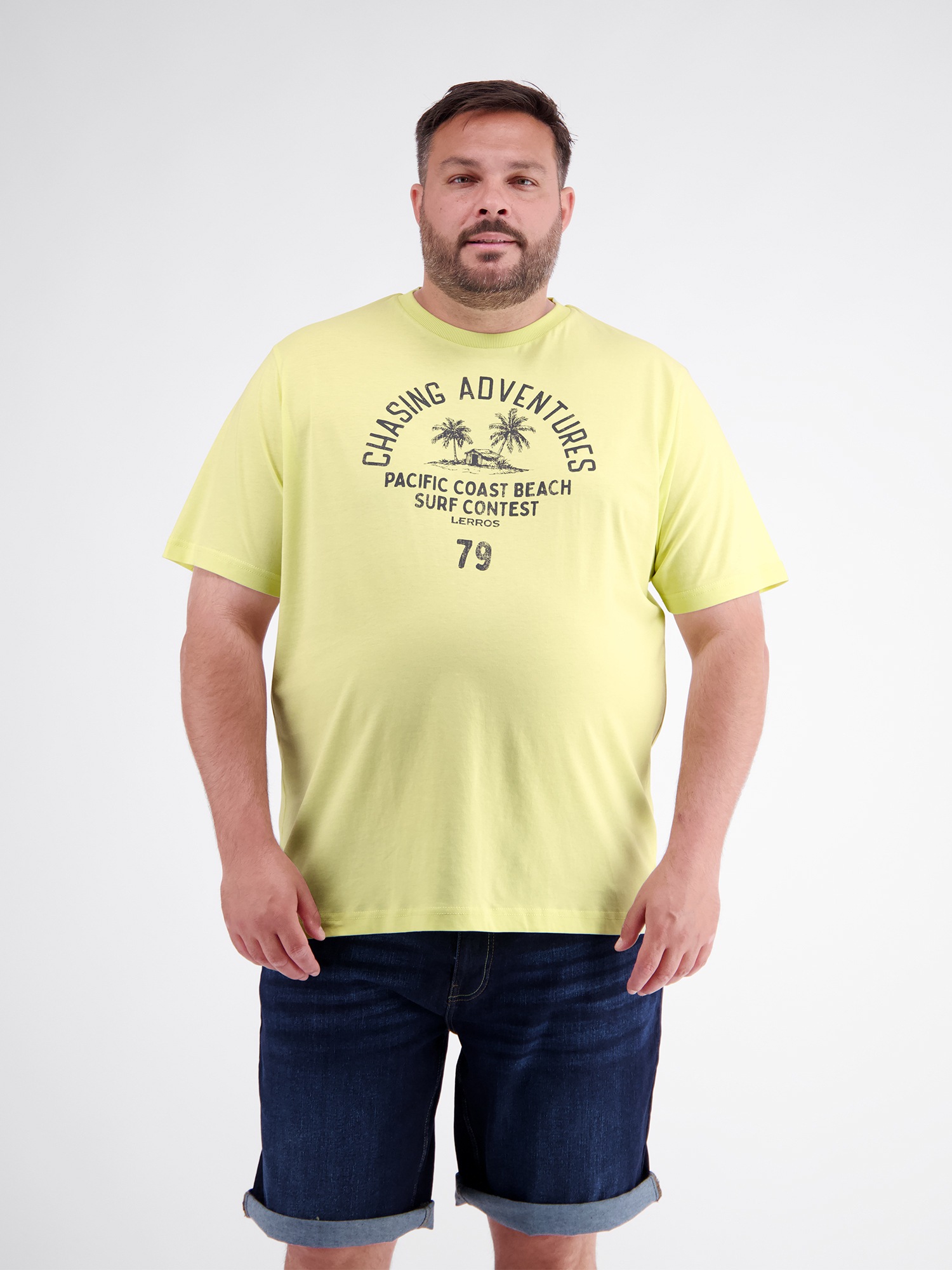 Image of LERROS T-Shirt "Sommerliches T-Shirt aus Baumwolle mit O-Neck, grosse Grössen"