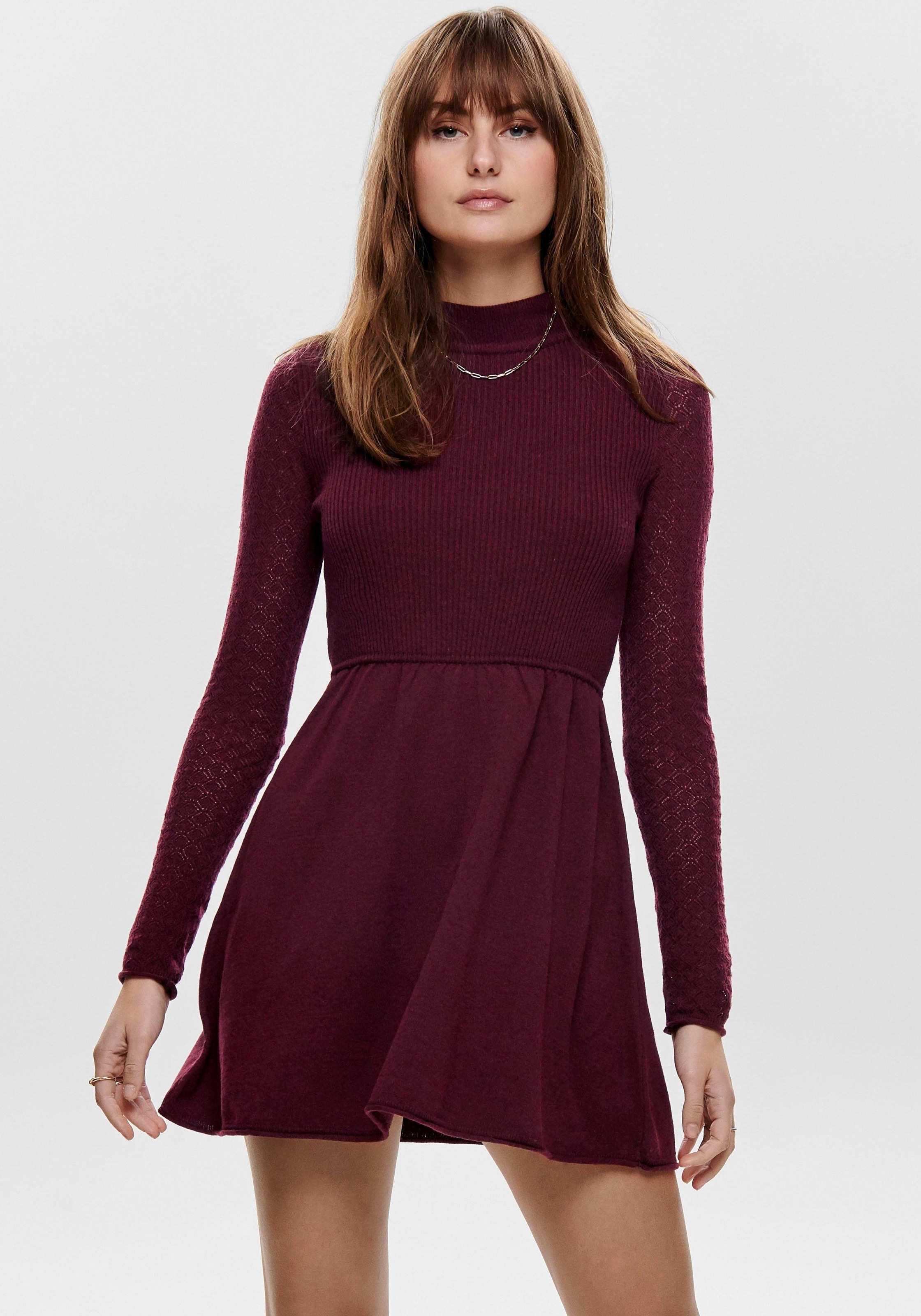 Image of Only Strickkleid »JESS«, mit langen Ärmeln aus Ajoustrick bei Ackermann Versand Schweiz