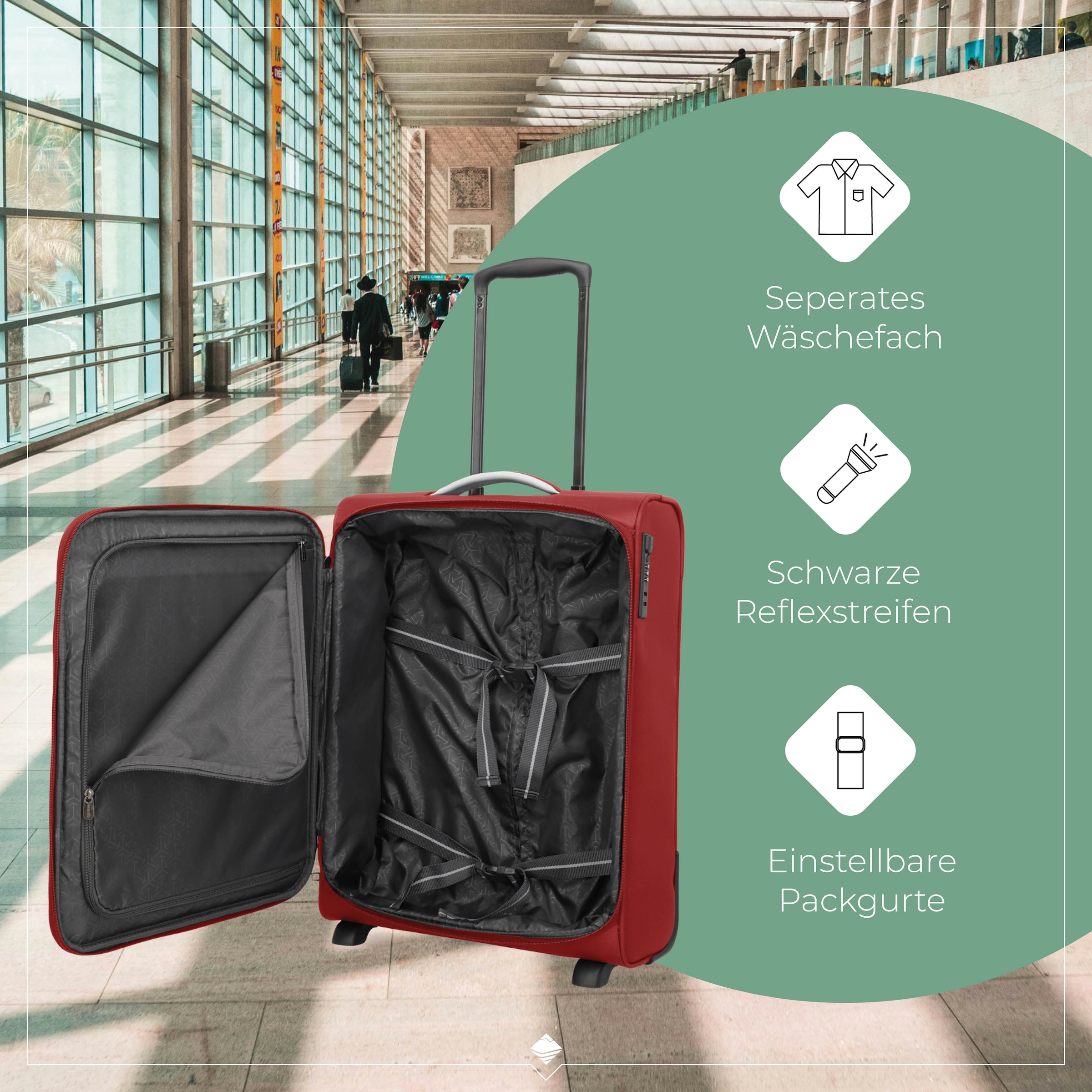 travelite Trolley pour bagages à main »JETPACK Multi 2 Cabin Handgepäck Koffer« 41 litre 2 Rollen bagage souple, compatible Ryanair, Condor et de nombreuses compagnies aériennes courantes