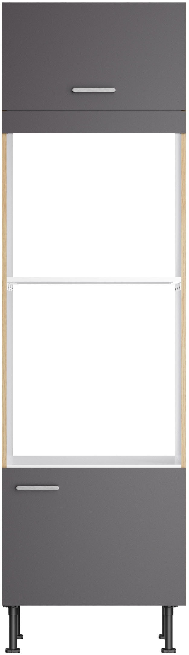 KOCHSTATION Armoire pour micro-ondes »KS-Lucy« Breite 60 cm, mit 1 Tür, 1 Klappe, Soft-Close, höhenverstellbare Füsse