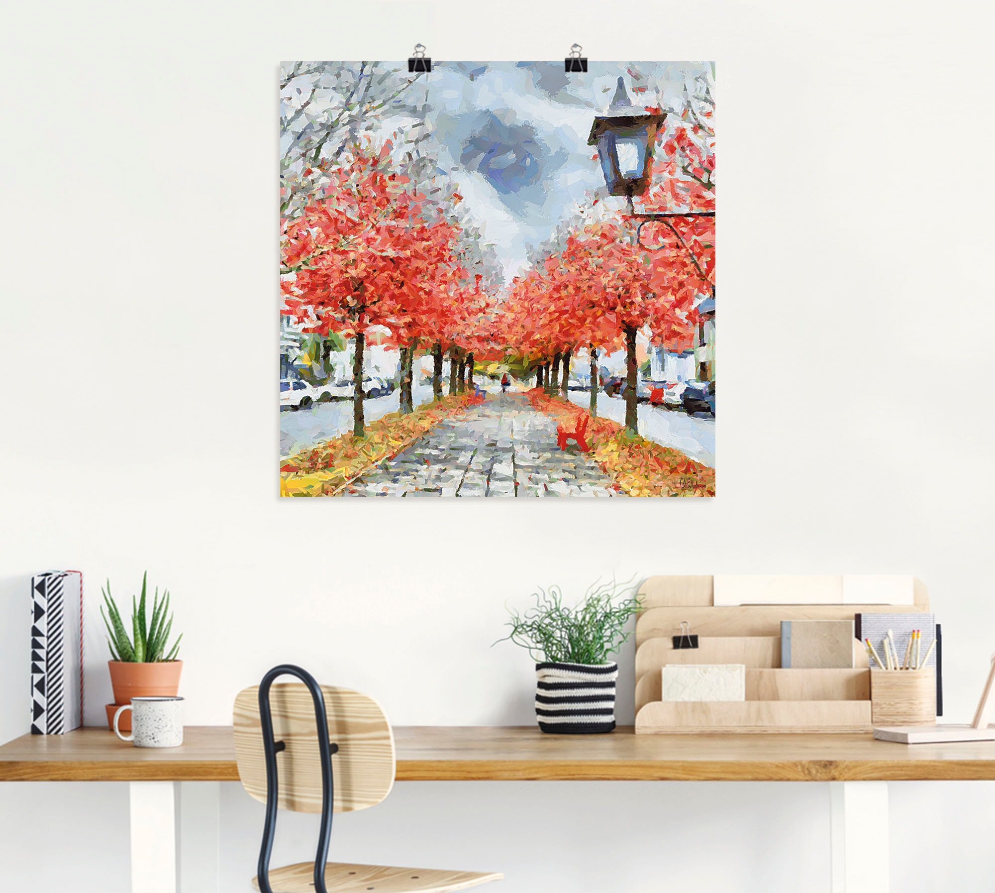 Artland Wandbild »Rote Bank« Wiesen & Baumbilder 1 Stk. tlg. als Leinwandbild, Poster in verschied. Grössen