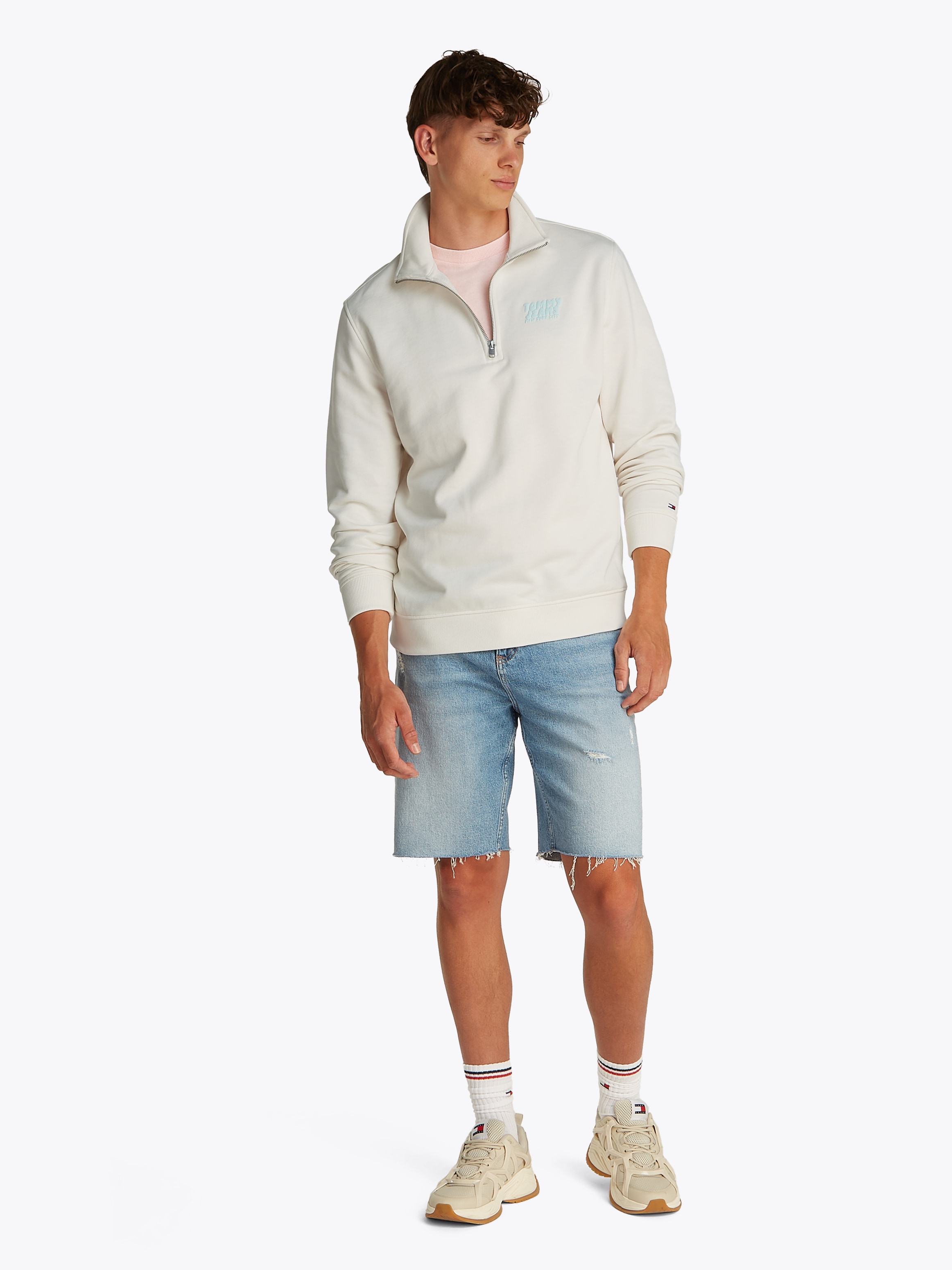 Tommy Jeans Sweatshirt »TJM REG BUBBLE QRTR ZIP FRNT/BCK«, mit grossem Rückenprint