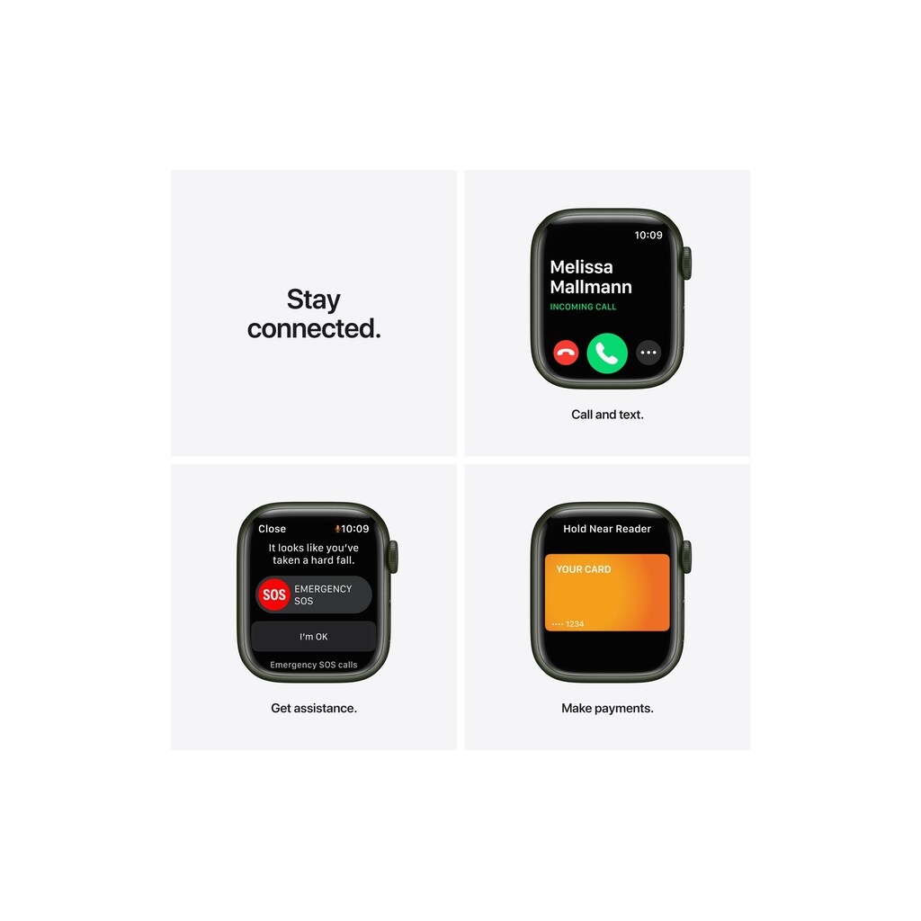 Apple Smartwatch »Serie 7, GPS, 41 mm Aluminiumgehäuse mit Sportarmband«, (Watch OS)