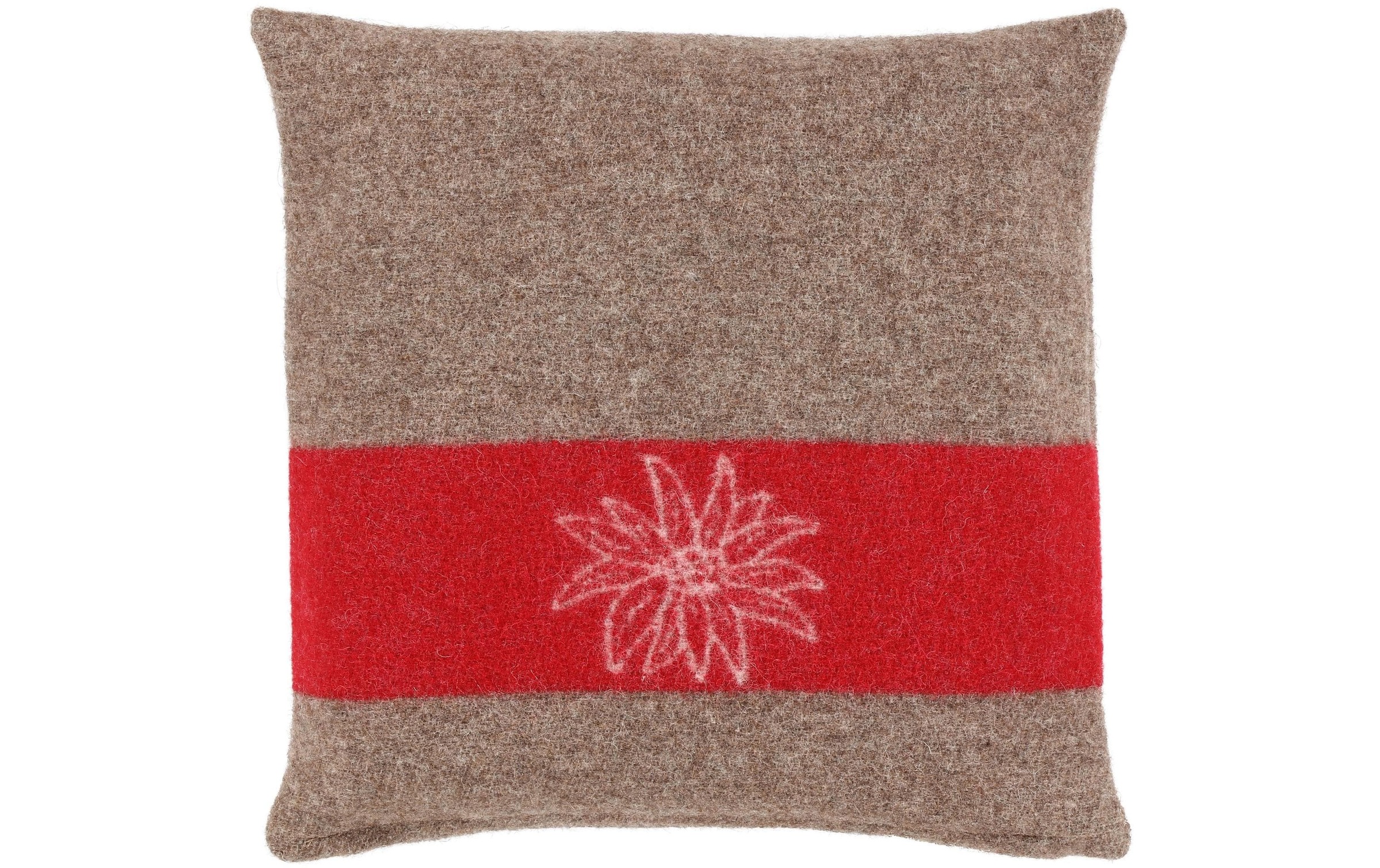 Image of Eskimo Dekokissen "Edelweiss Braun-Rot"