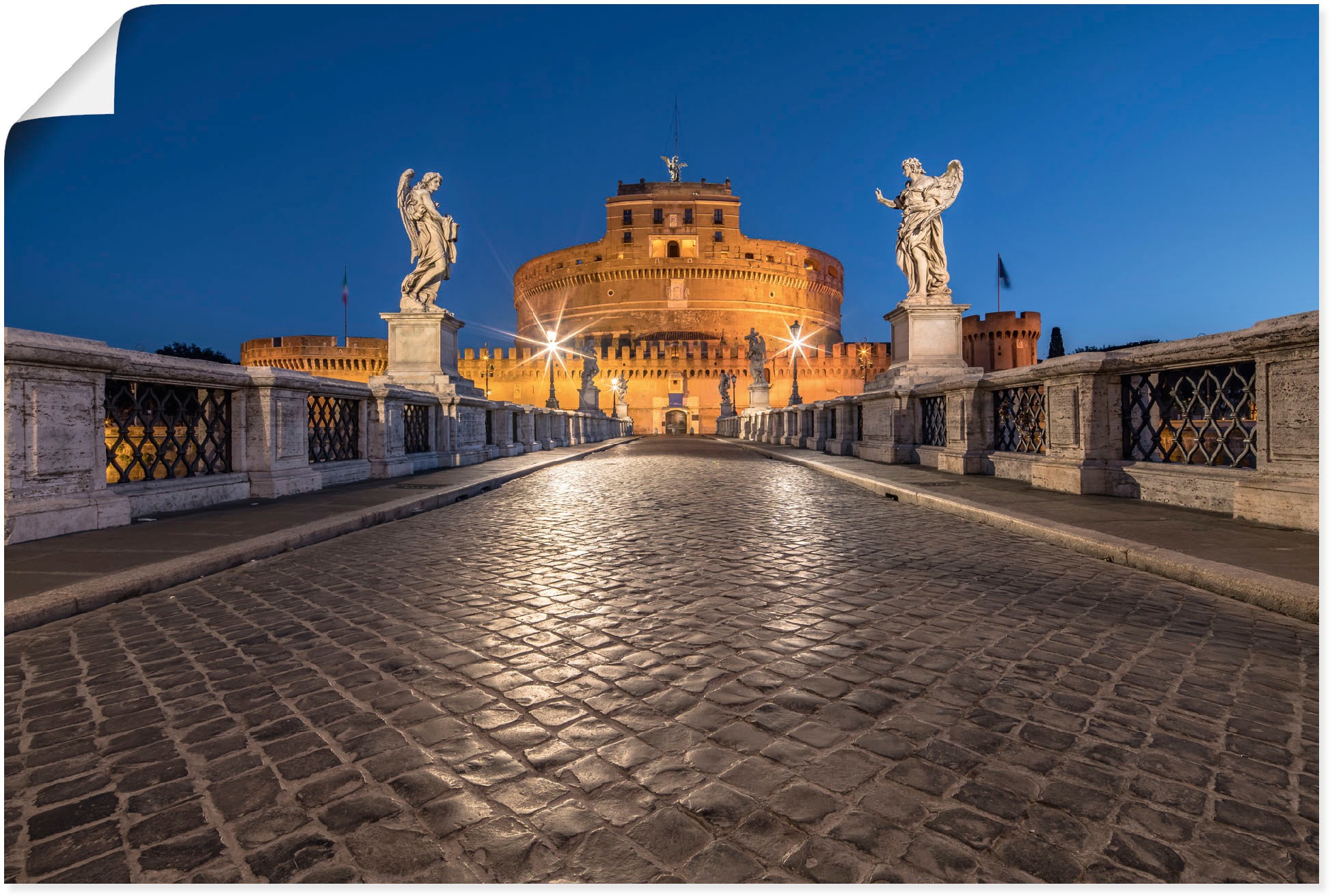 Image of Artland Wandbild »Engelsburg Rom«, Rom, (1 St.), in vielen Grössen & Produktarten - Alubild / Outdoorbild für den Aussenbereich, Leinwandbild, Poster, Wandaufkleber / Wandtattoo auch für Badezimmer geeignet bei Ackermann Versand Schweiz