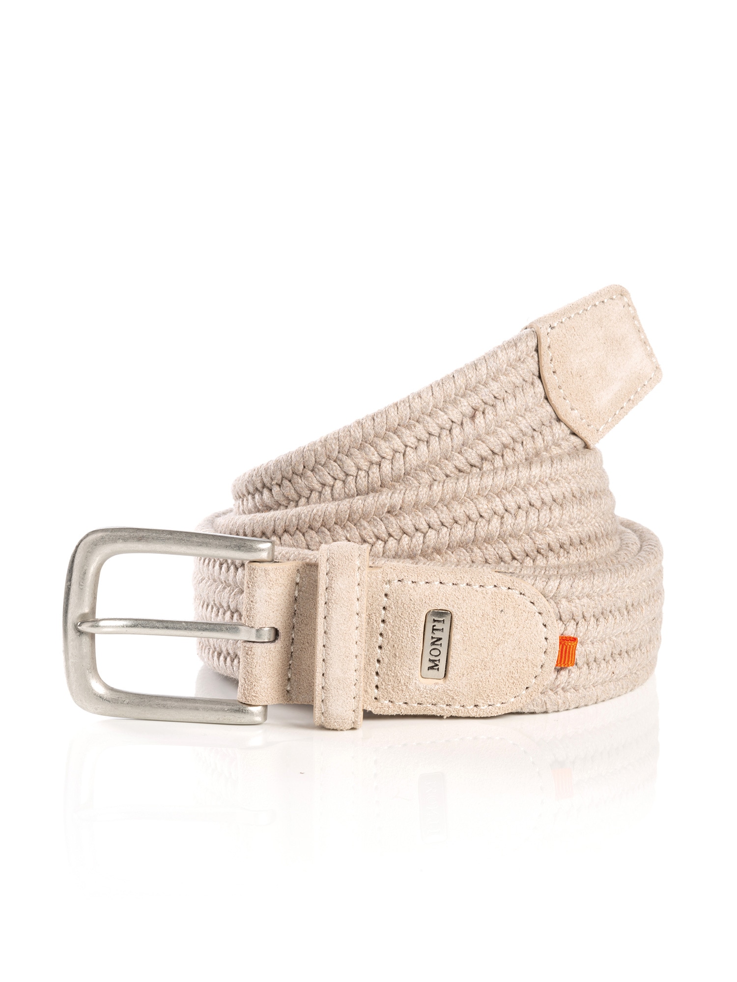 Image of MONTI Flechtgürtel "SANREMO" elastisches Flechtband, Rauleder-Details