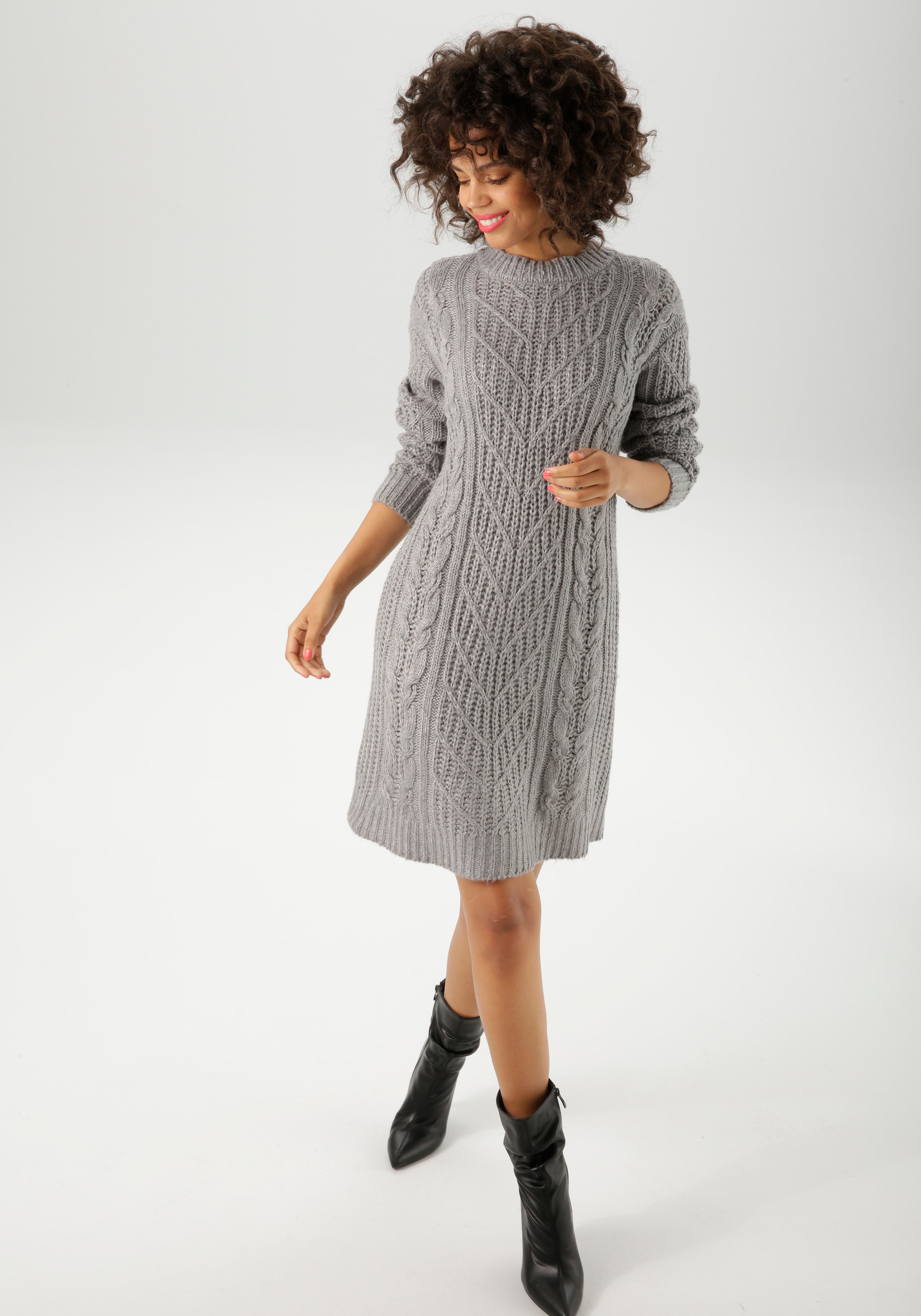 Aniston CASUAL Strickkleid, im trendigen Muster-Mix - NEUE KOLLEKTION