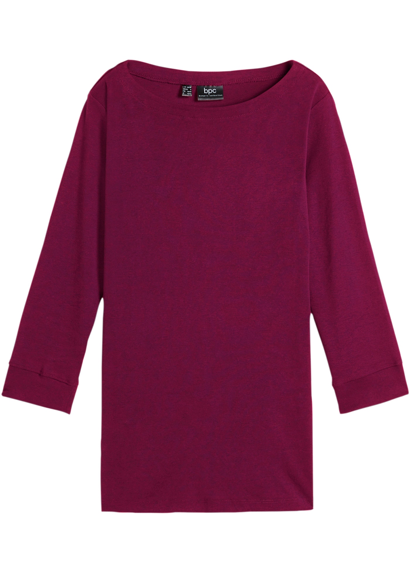 bonprix T-shirt à manches longues mit 3/4-Arm und U-Boot-Ausschnitt