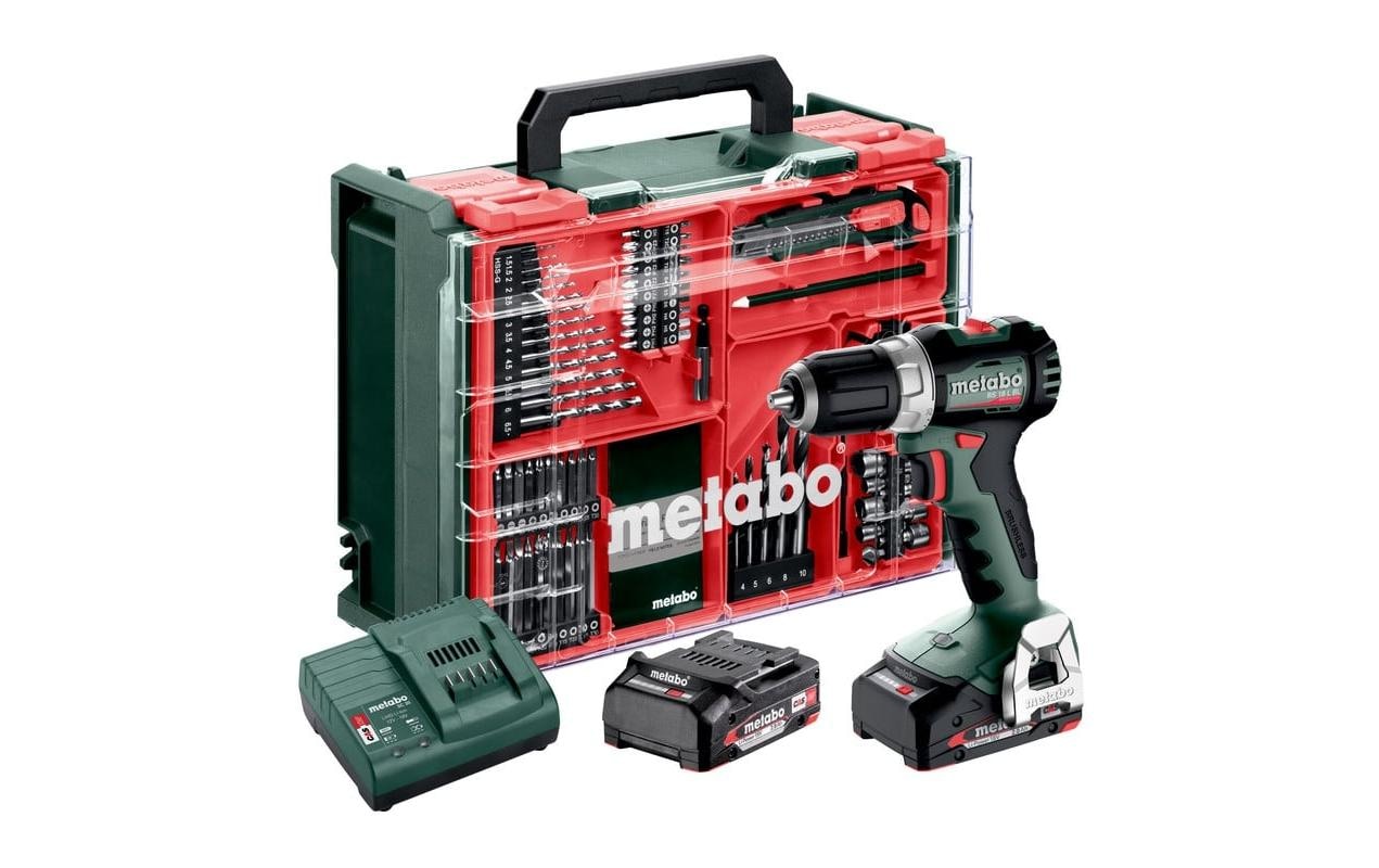 metabo Akku-Bohrschrauber »BS 18 L BL 2 x 2.0 Ah«, (74 tlg.)