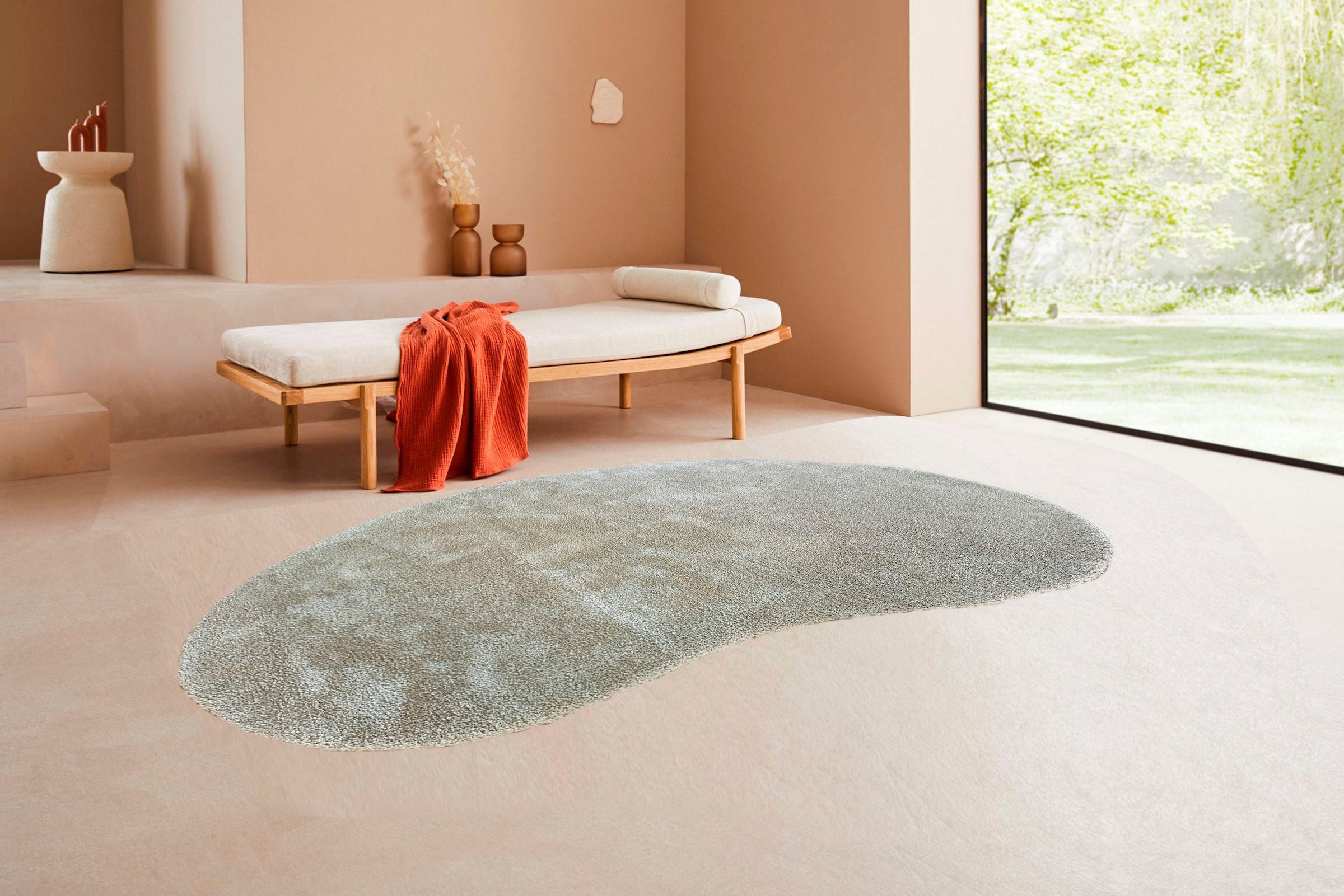 LeGer Home by Lena Gercke Hochflor-Teppich »Halrum, einfarbig,«, organische Form