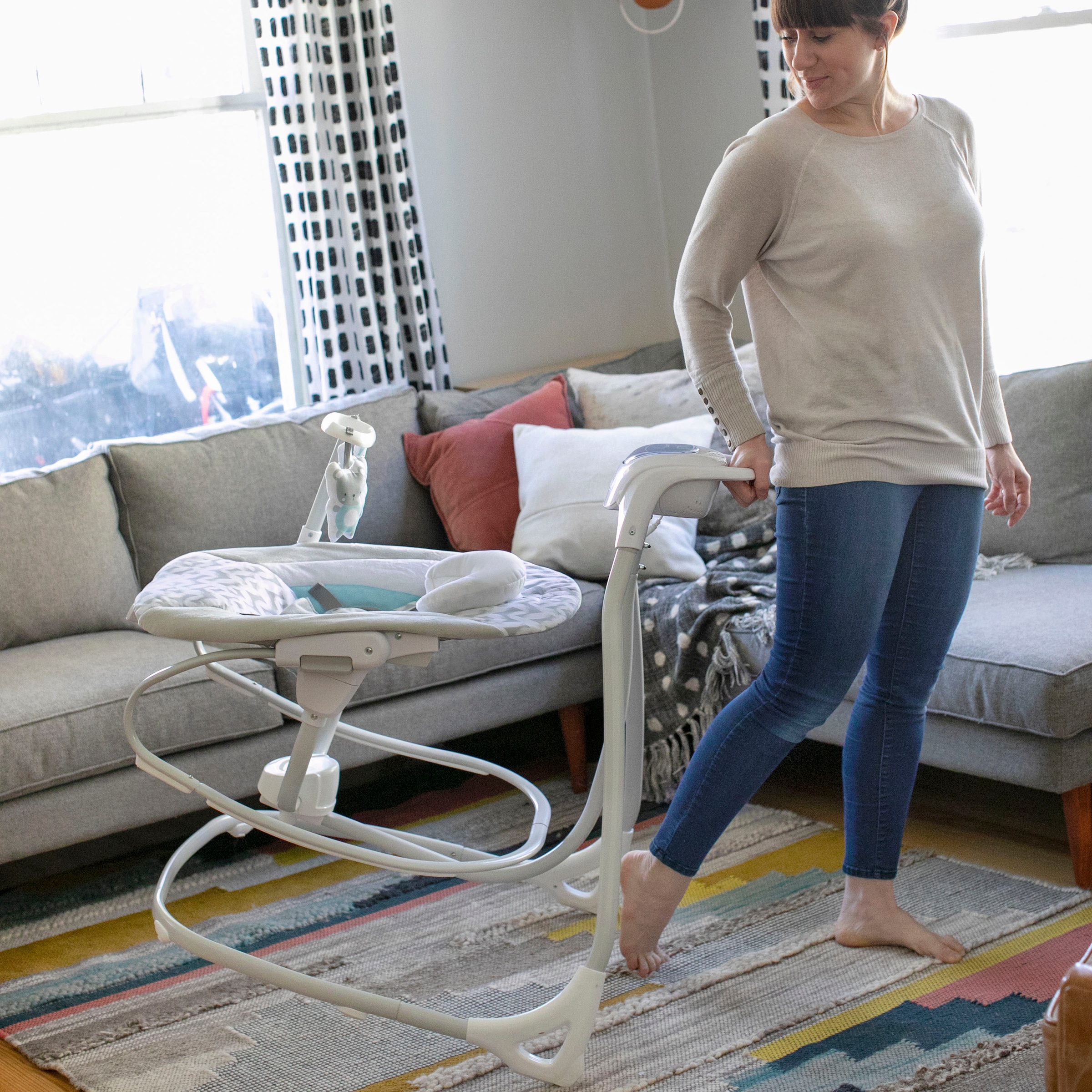 ingenuity Transat pour bébé »SimpleComfort Compact Soothing Swing & Rocker - Raylan« mit Sound-Effekt