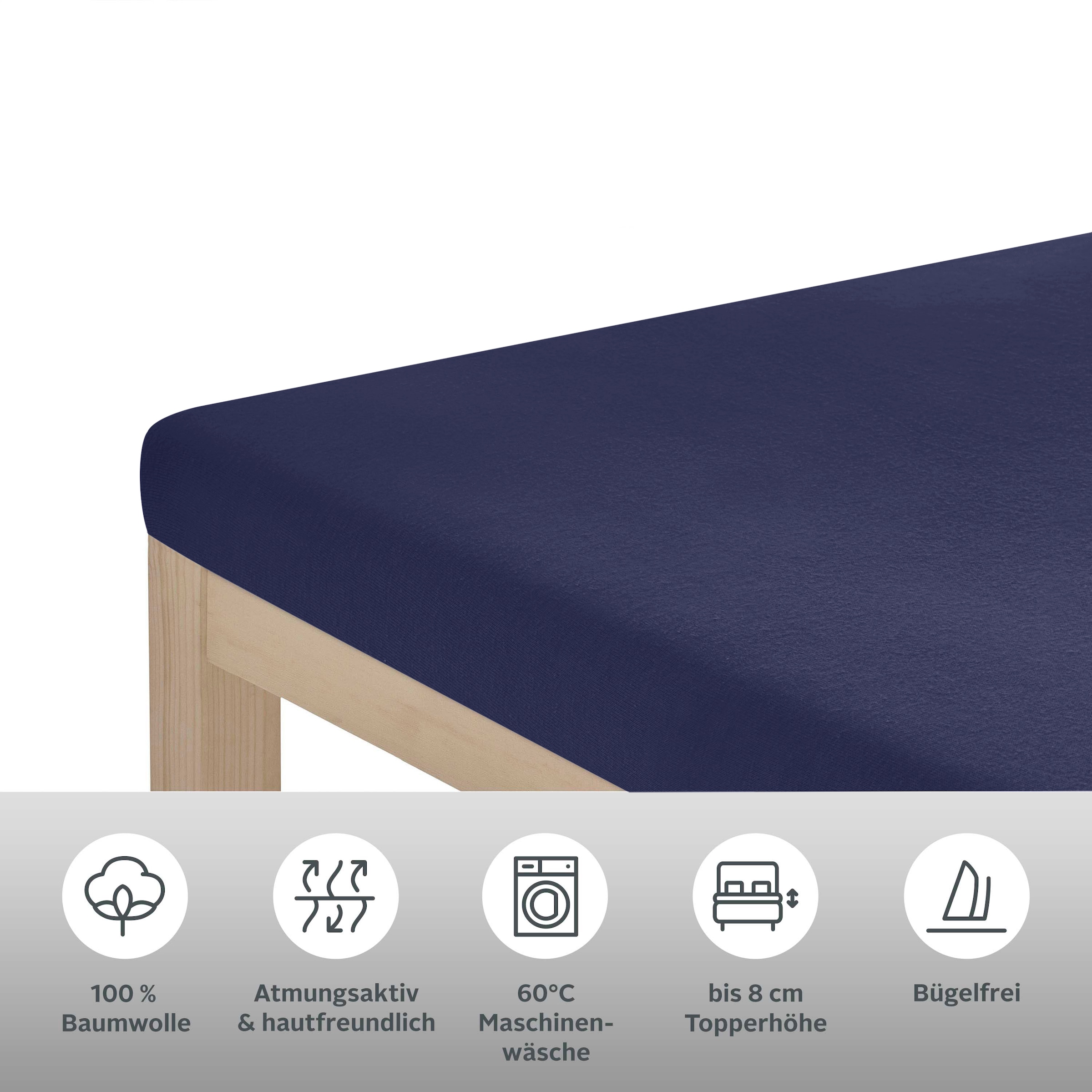 GOODproduct Draps de lit »Physalis Topper COMFORT« Baumwolle, Matratzen bis 10 cm Höhe, Bettlaken, Spannbetttuch, Laken