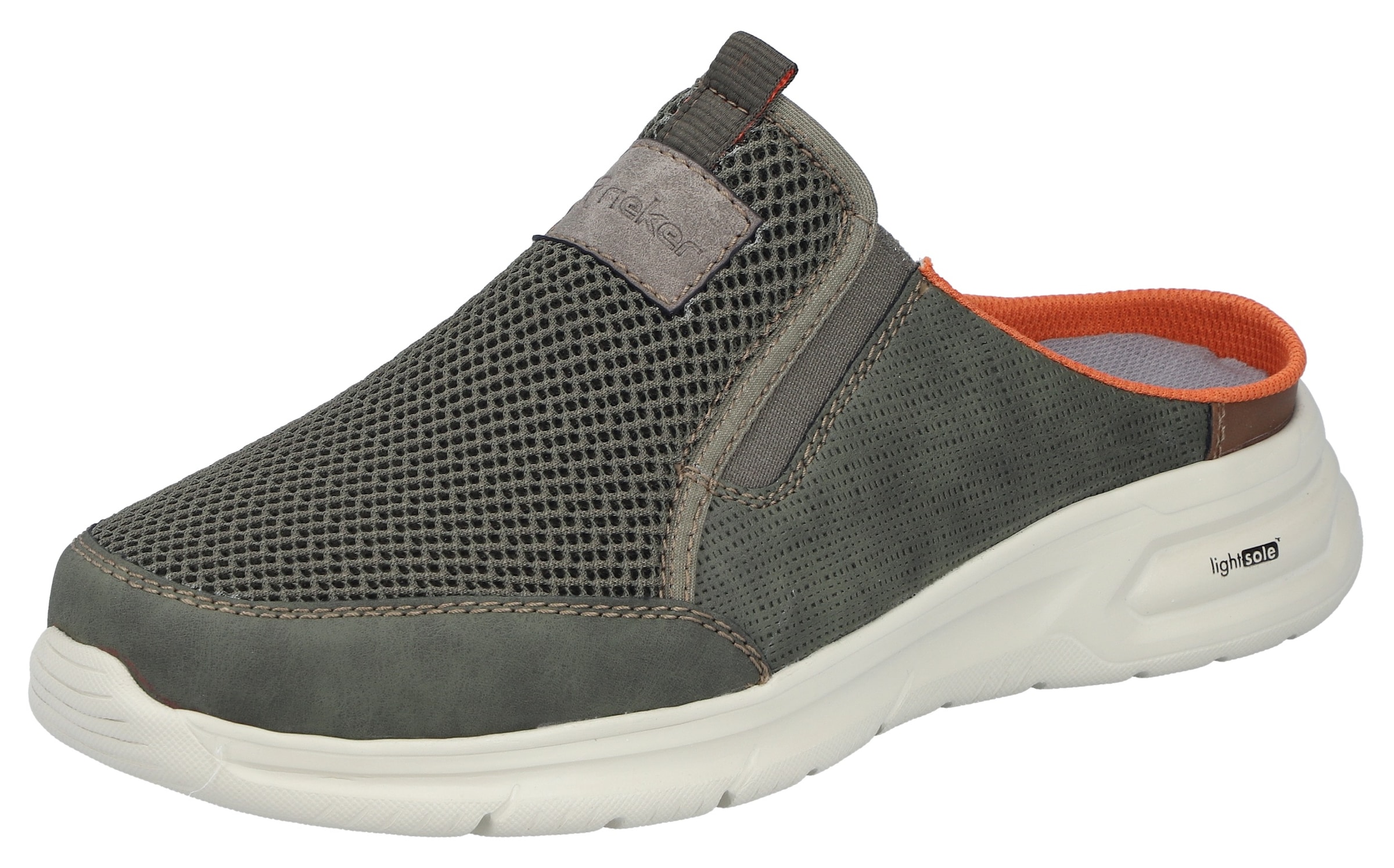 Image of Rieker Clog Sommerschuh, Hausschuh, Schlupfschuh mit seitlichen Stretcheinsätzen