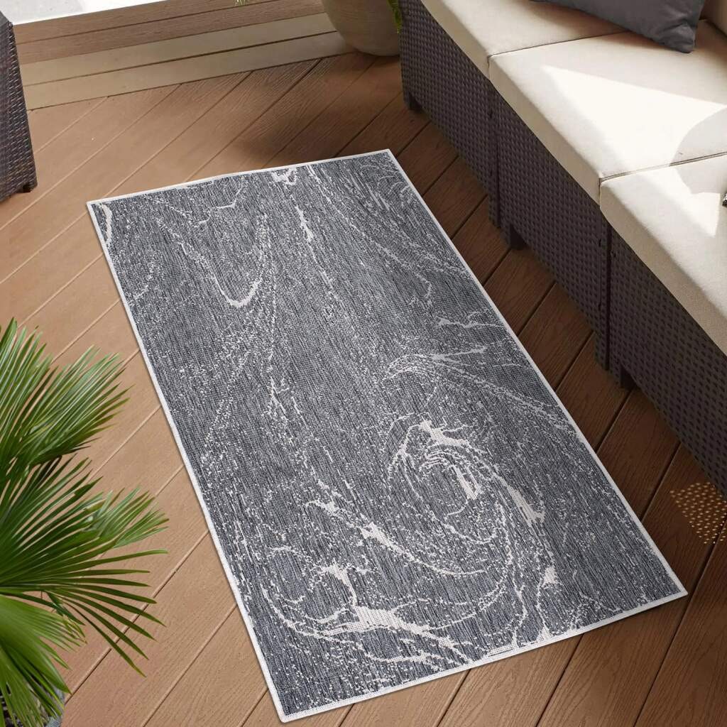 Carpet City Outdoorteppich »DUO RUG 5733« rechteckig 5 mm Höhe Wendeteppich Wetterfest In- & Outdoor, Balkon, Terrasse, Wohnzimmer