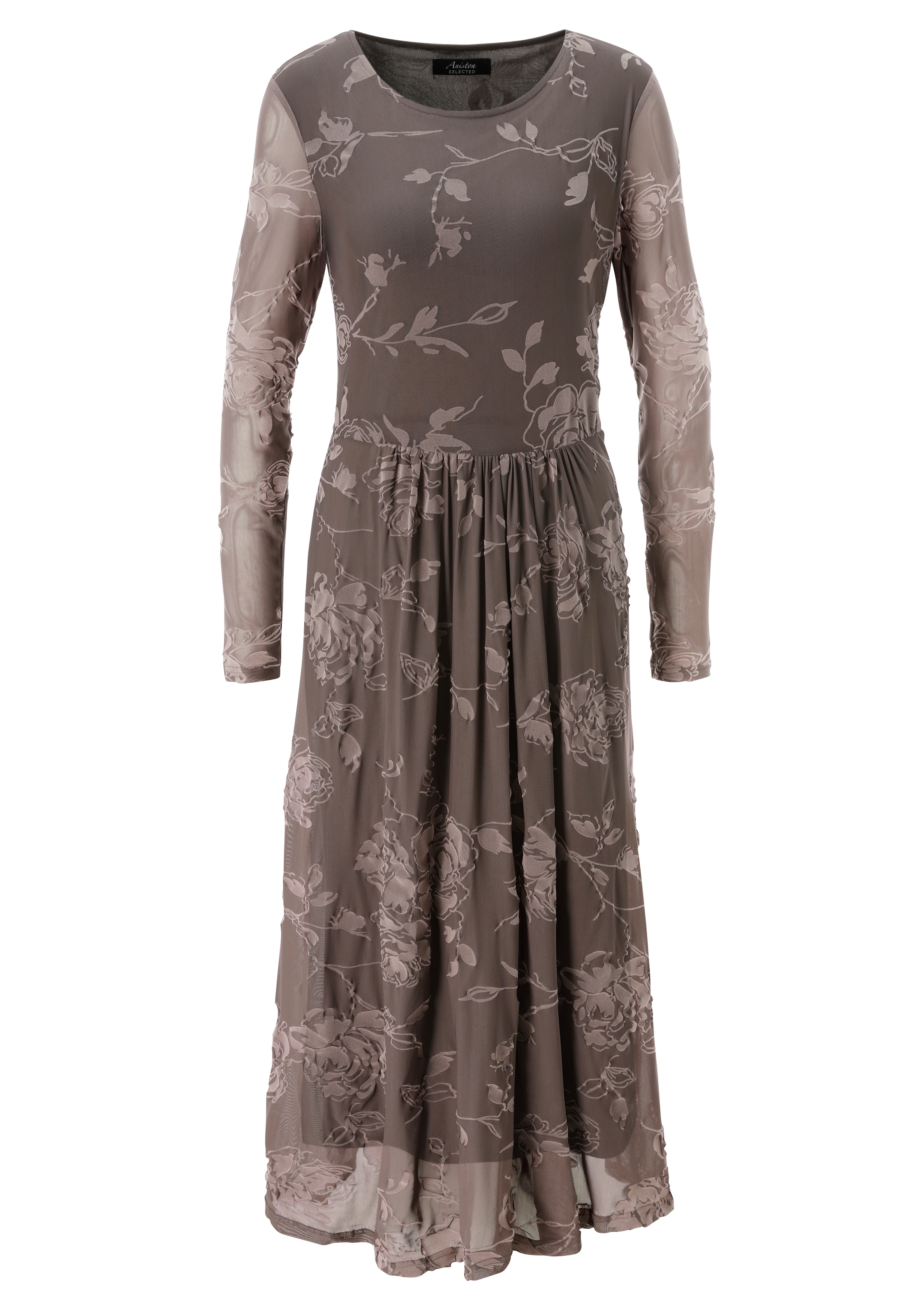 Aniston SELECTED Midikleid in florale Ausbrenner-Optik und Mesh-Qualität - NEUE KOLLEKTION