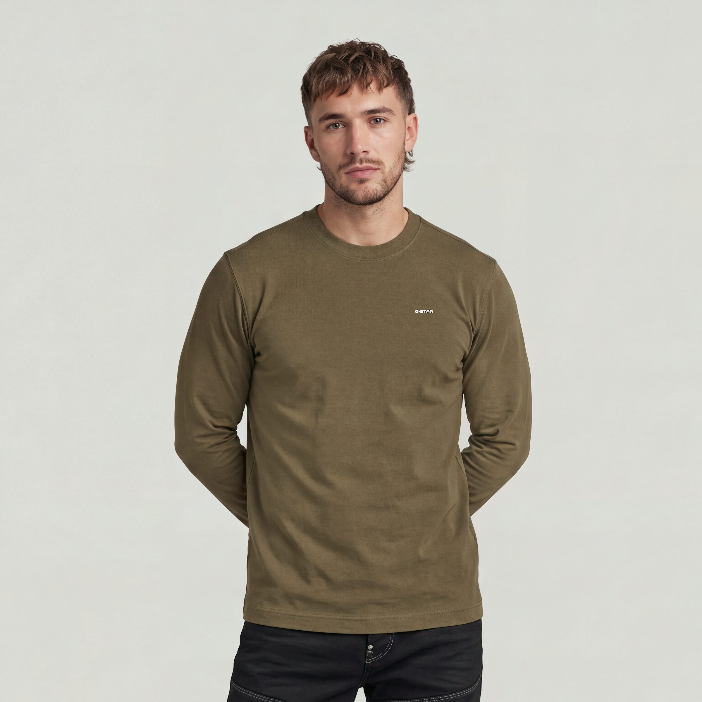 Image of G-STAR Langarmshirt "True Regular r t ls" aus Baumwolle, Rundhals