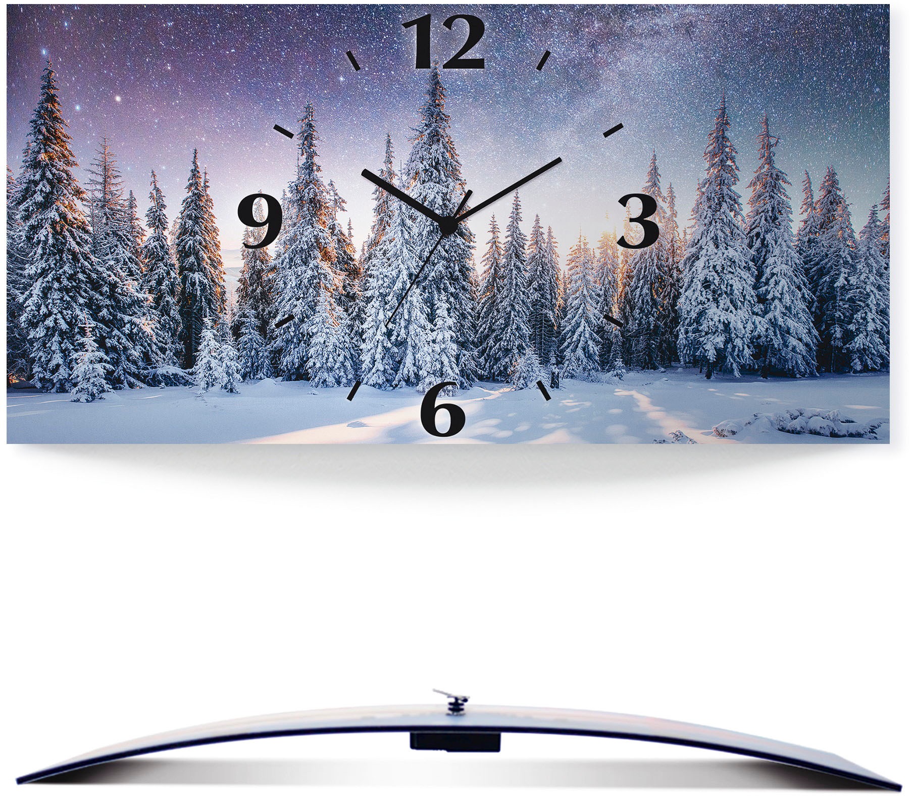 Image of Artland Wanduhr »Tannenwald im Schnee«, in vielen Grössen & Produktarten - Alubild / Outdoorbild für den Aussenbereich, Leinwandbild, Poster, Wandaufkleber / Wandtattoo auch für Badezimmer geeignet bei Ackermann Versand Schweiz