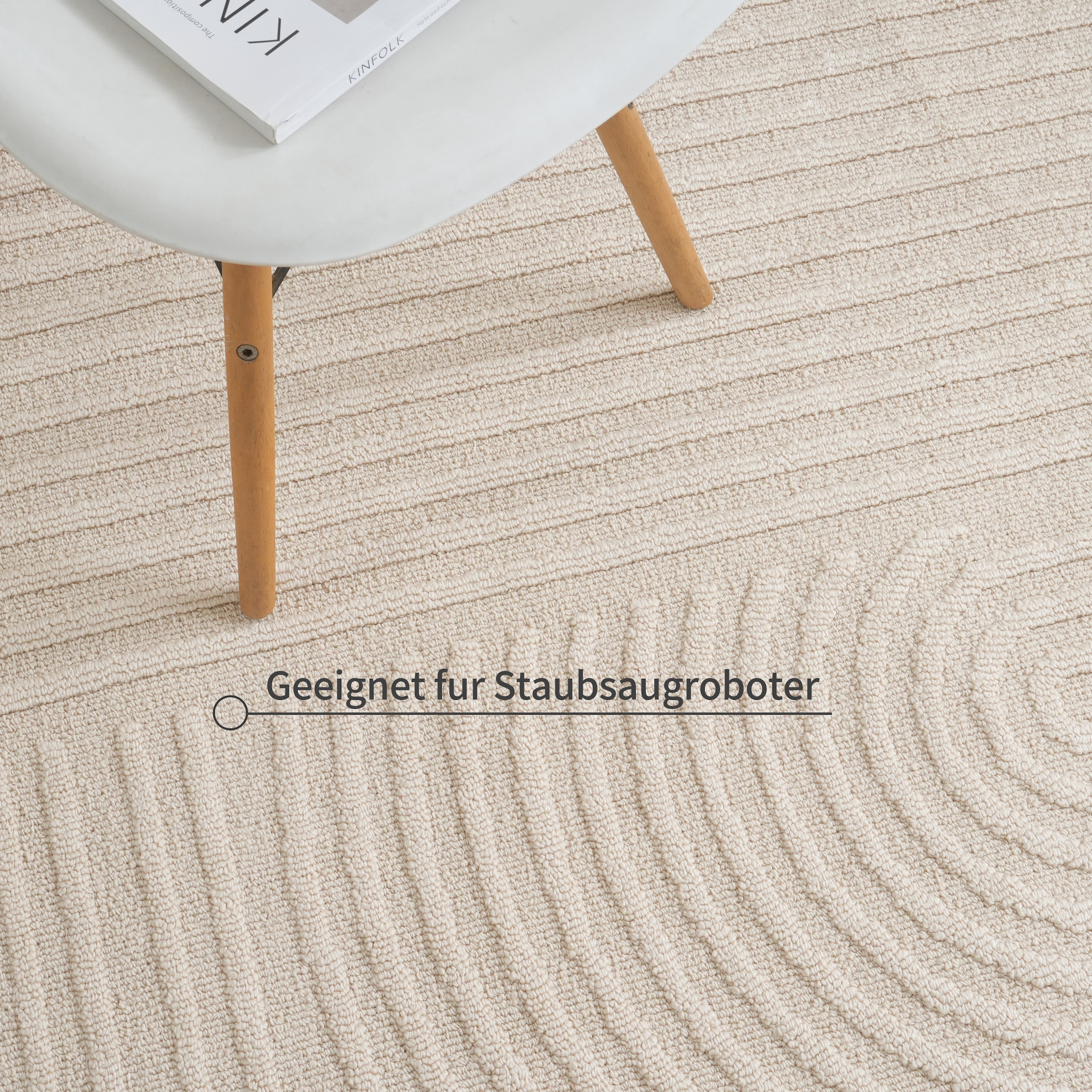 GOODproduct Teppich »Jola, In- und Outdoor geeignet, Hoch-Tief-Design, Scandi« rechteckig 9 mm Höhe Hoch-Tief-Struktur, Zen, Wetterfest & UV-beständig, Balkon, Camping
