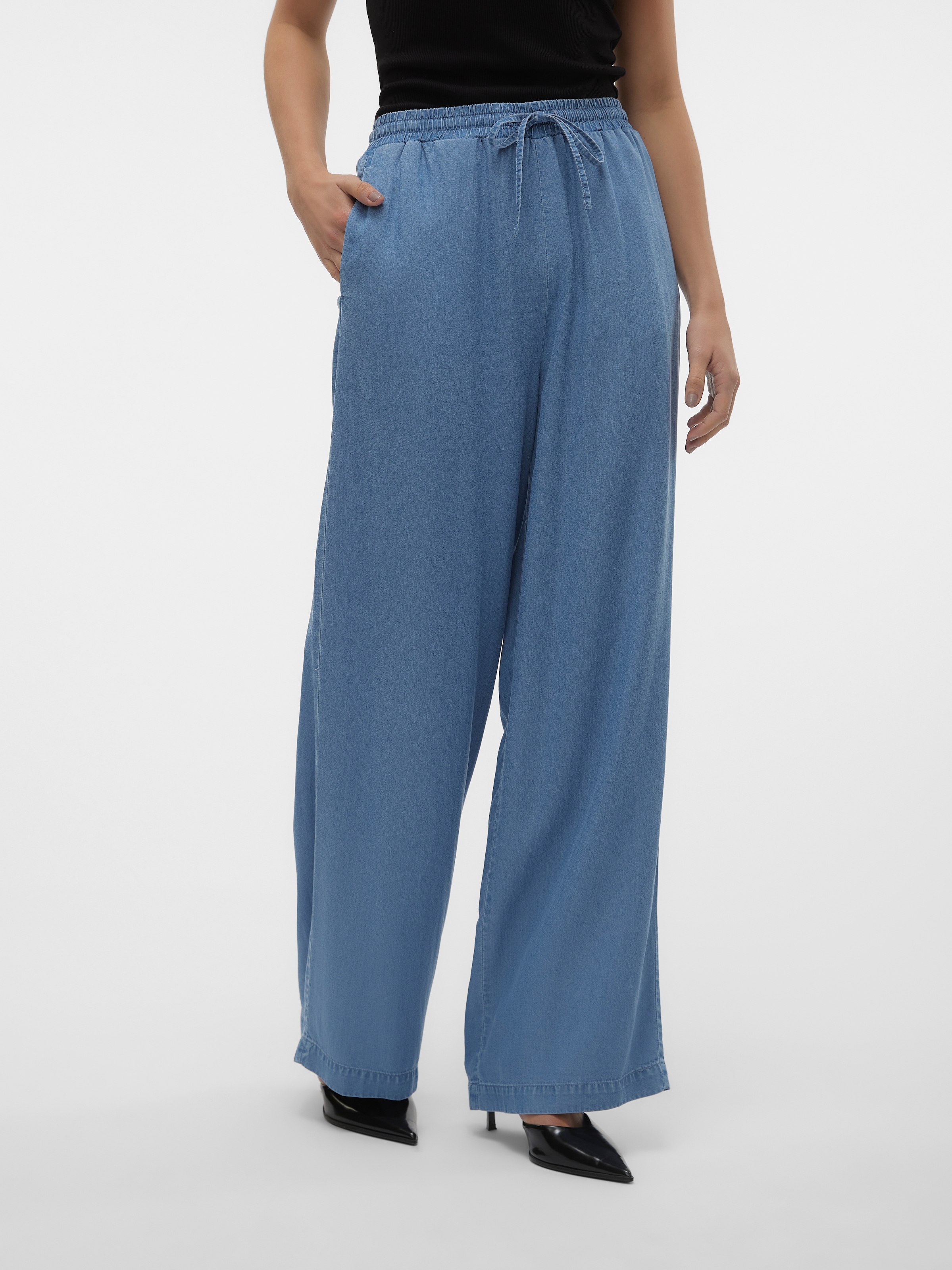 Image of Vero Moda Schlupfhose "VMBREE HW LONG LOOSE TENCEL PANTS GA" Viskose, loose fit