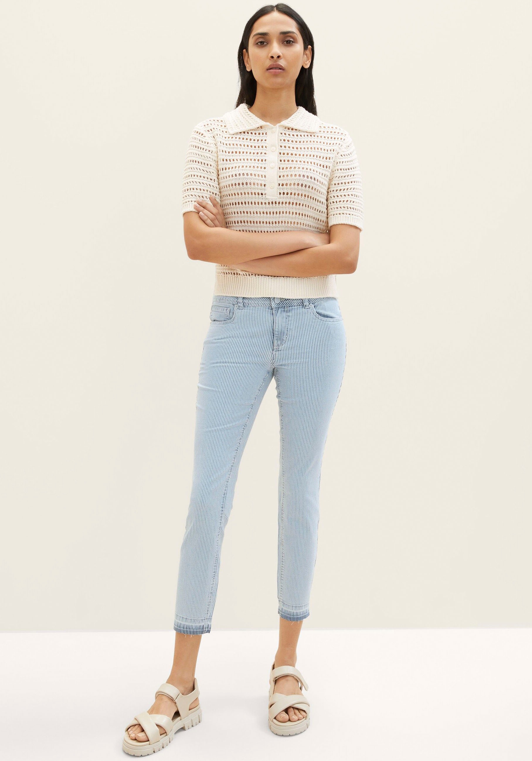 TOM TAILOR Slim-fit-Jeans »Alexa«, in gestreifter Optik Commander  confortablement