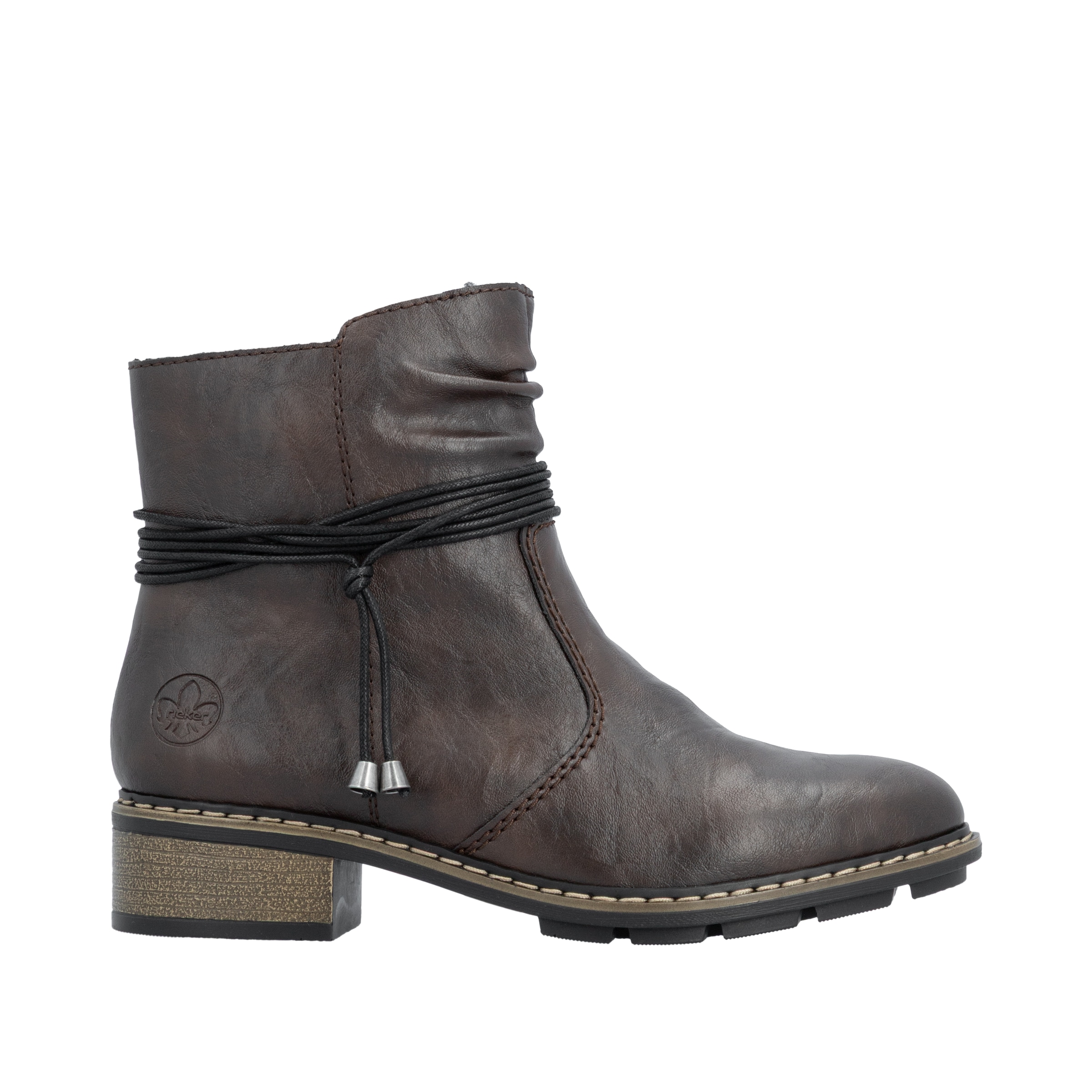 Rieker Winterstiefelette  Reissverschluss-Boots mit Zierkordel und slouchy Schaft