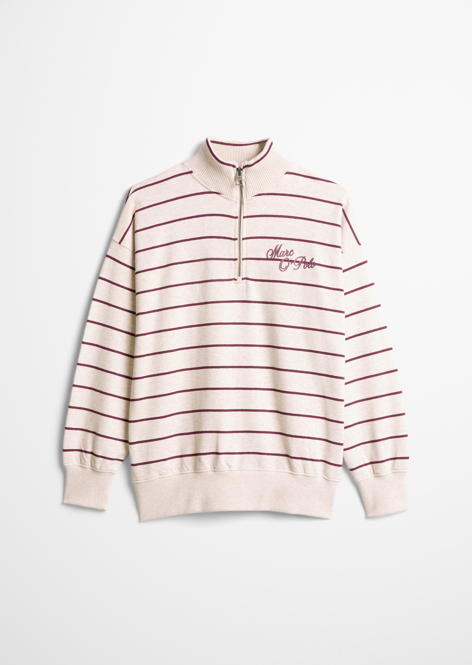 Image of Marc OPolo Sweatshirt, gestreift, mit gerippten Stehkragen
