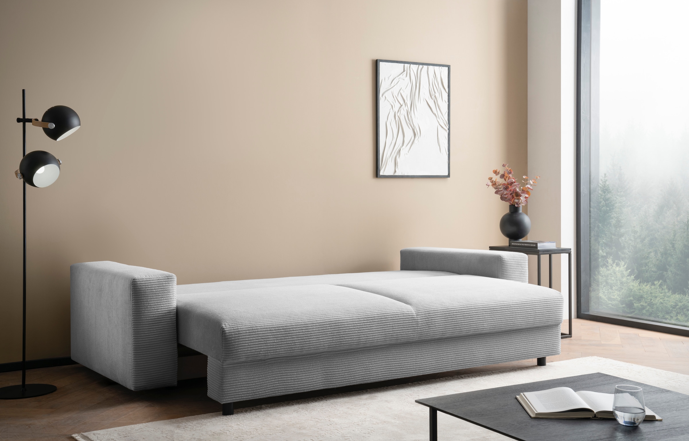 LeGer Home by Lena Gercke Schlafsofa »Imoga, Polster mit Schlaffunktion, 3-Sitzer Sofa, Couch mit Bettkasten«, in modernen Farben und Stoffen, Bettfunktion, Liegefläche: 200x150 cm