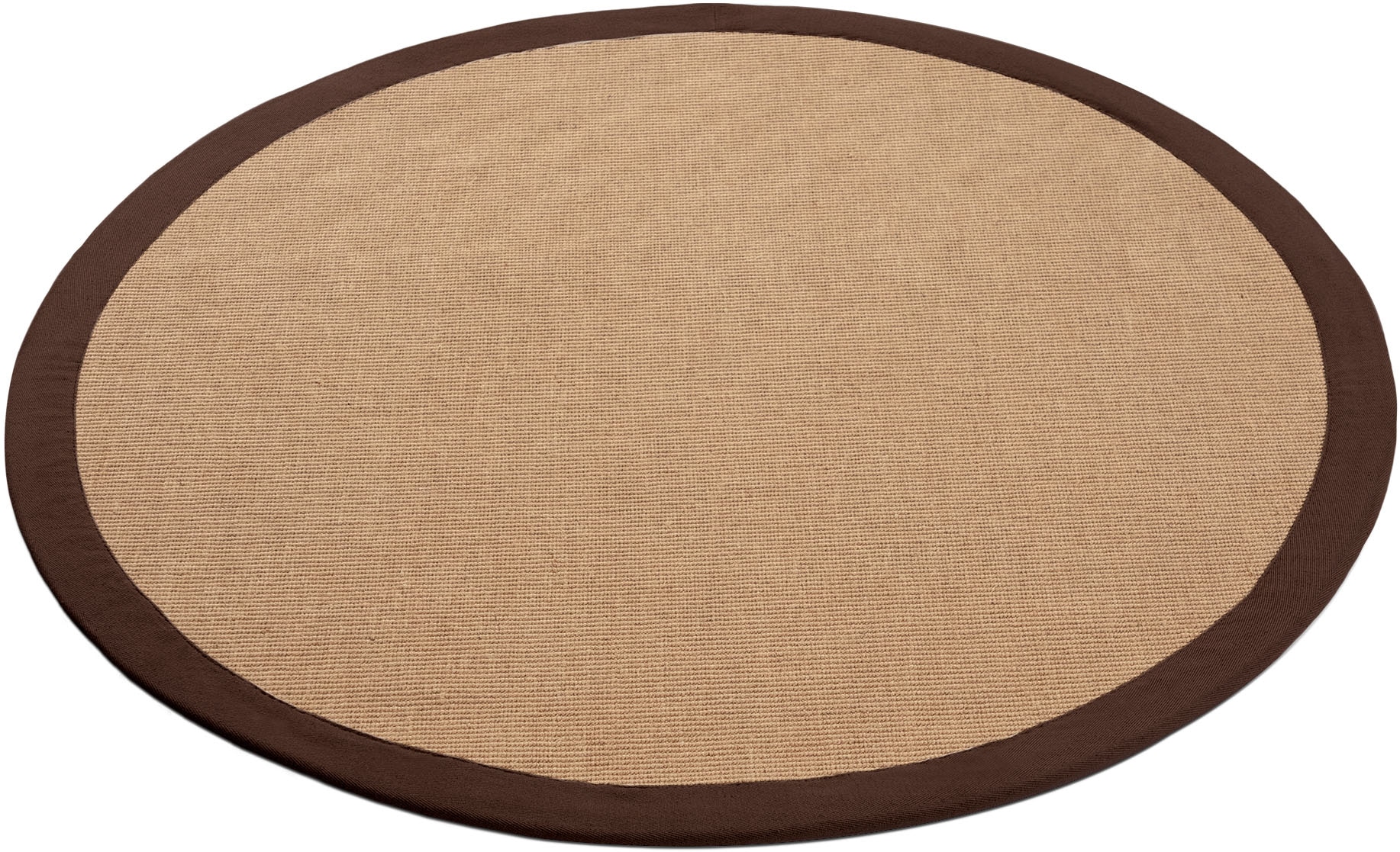 carpetfine Sisalteppich »Sisal«, rund, 5 mm Höhe, mit farbiger Bordüre, Anti-Rutsch Rückseite