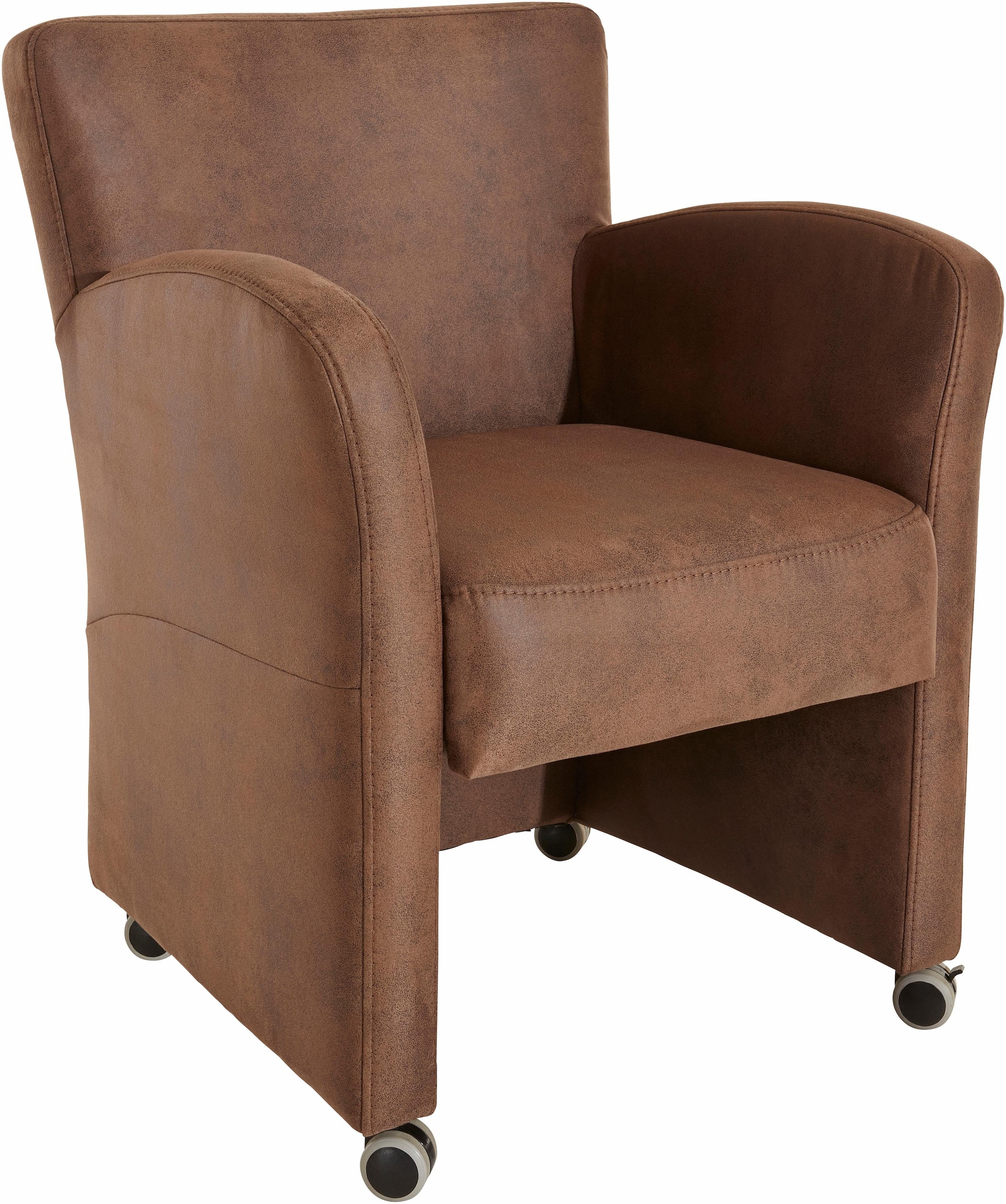 Image of exxpo - sofa fashion Sessel "Cortado, Loungesessel auf Rollen, schmale Armlehnen, bequem" hohe Bodenfreiheit, schöne Detailverarbeitung