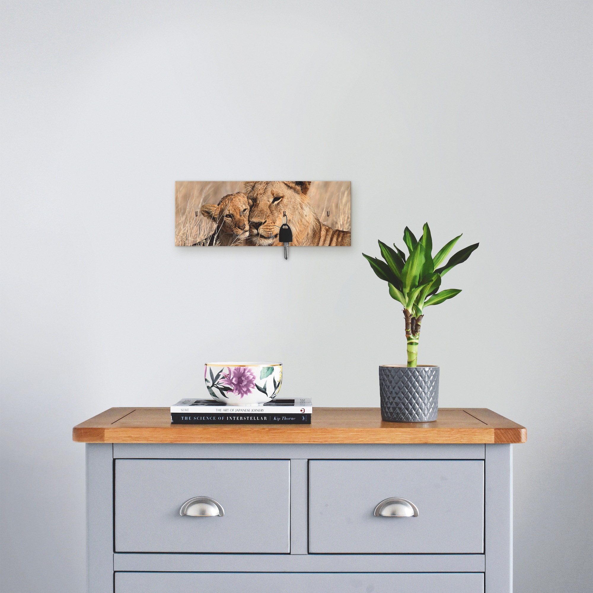 Image of Artland Hakenleiste »Grosser Löwenbruder«, aus Holz mit 4 Schlüsselhaken – Schlüsselboard, Schlüsselbretter, Schlüsselhalter, Schlüsselaufhänger für den Flur – Stil: Modern bei Ackermann Versand Schweiz