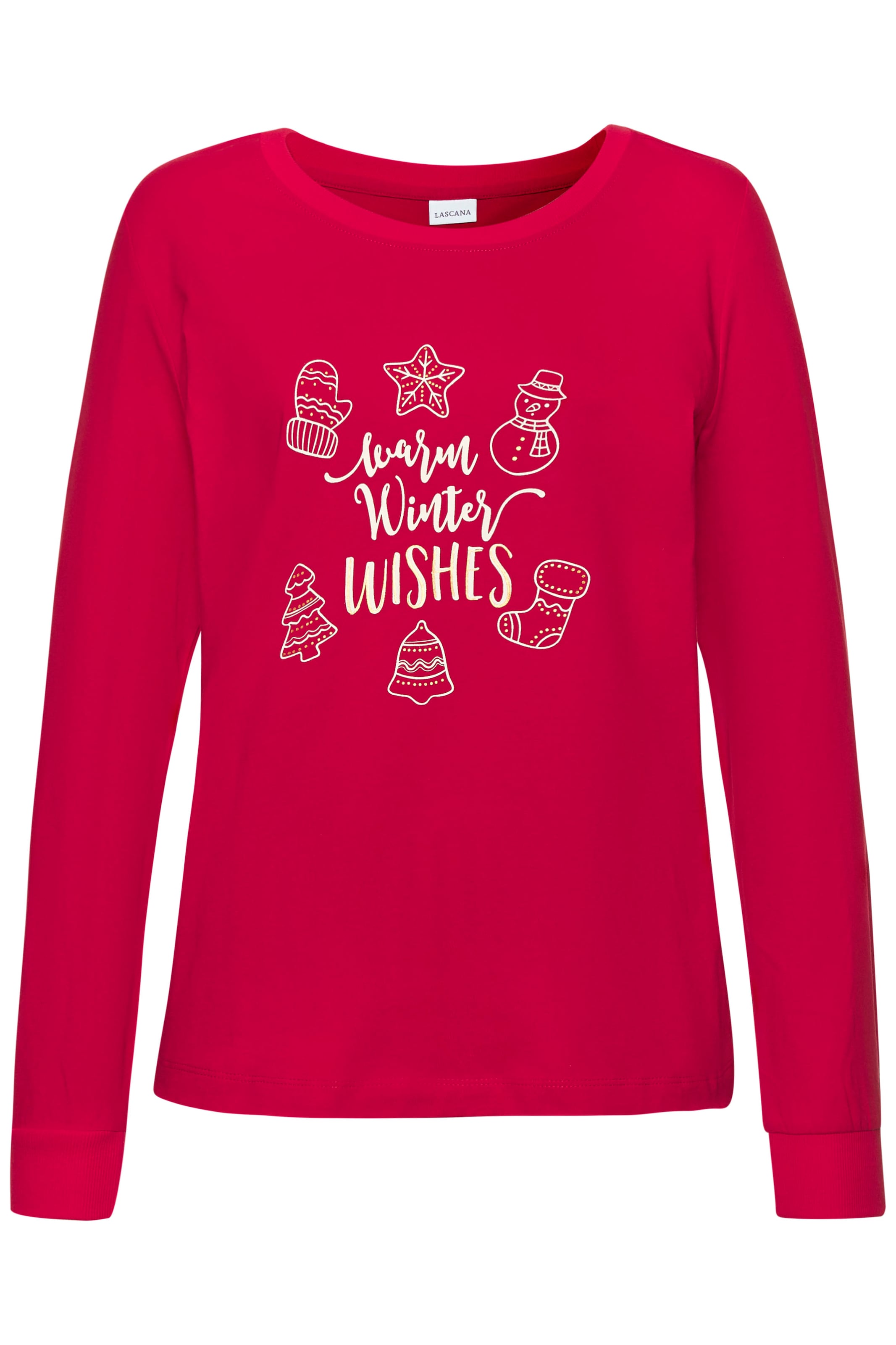 LASCANA Pyjama Set, 2 tlg. Mit Weihnachtlichem Muster